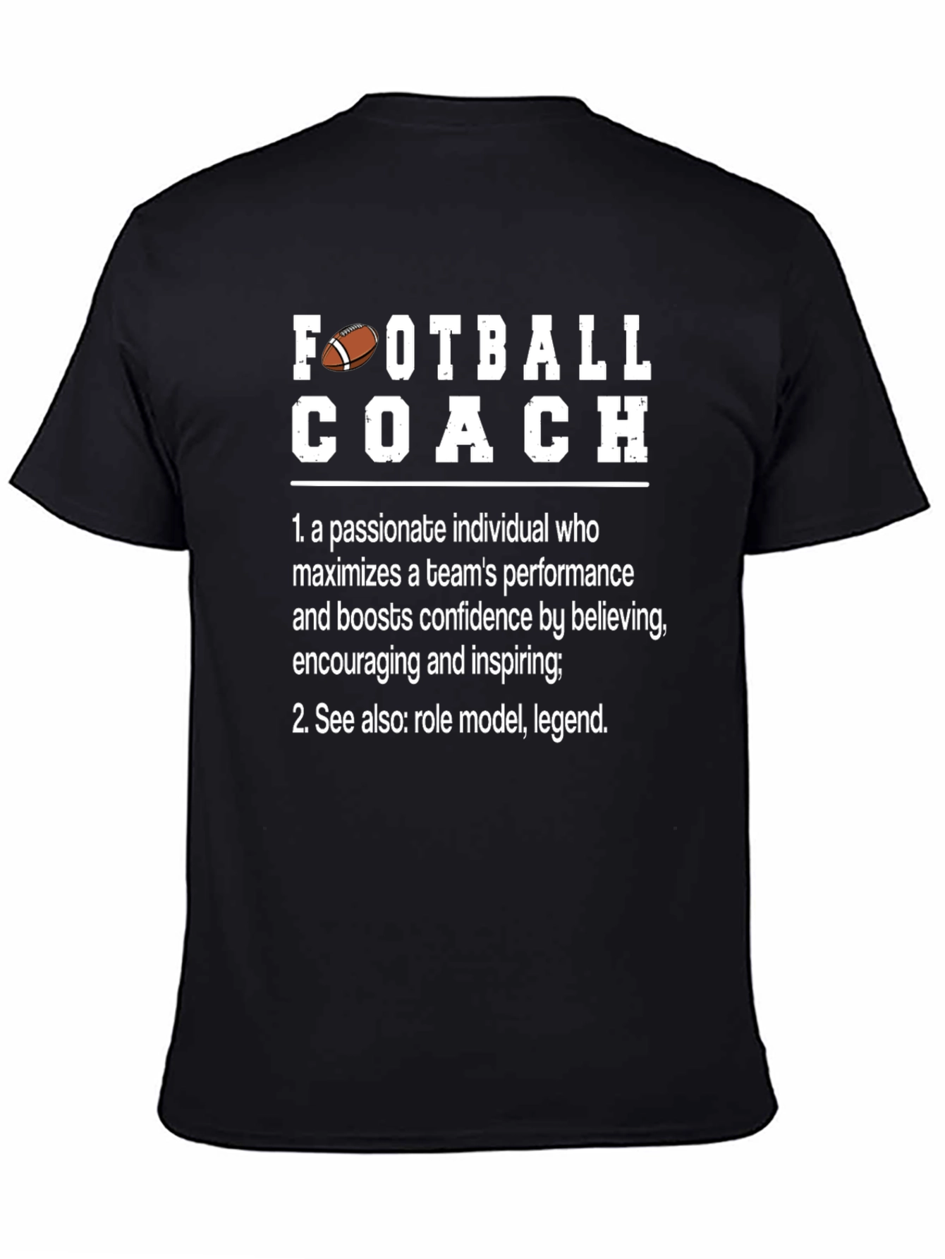 Black Football Coach Definition T-Shirt - Role Model, Legend view 4