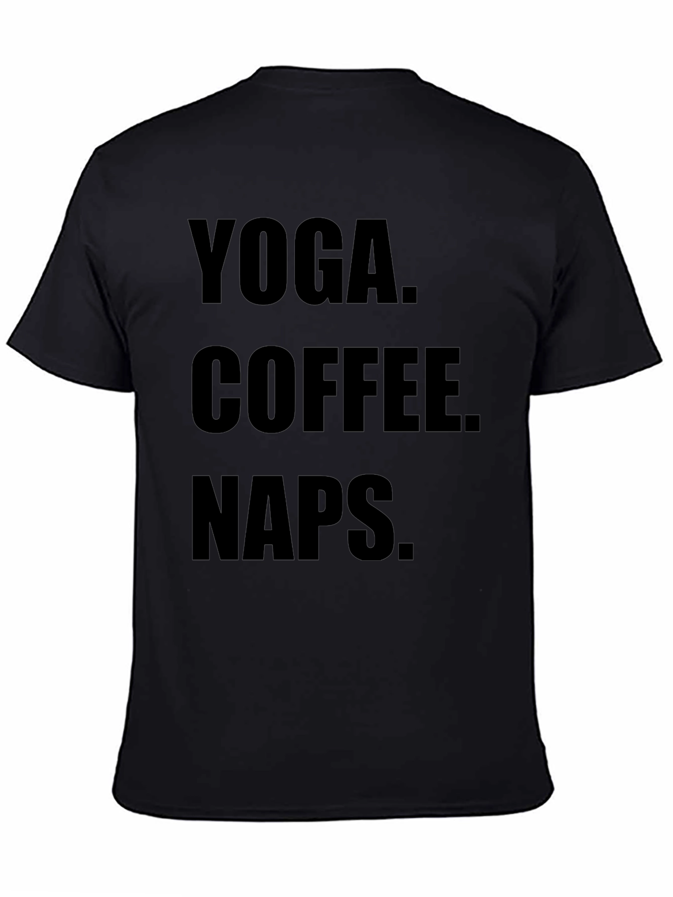 Black Yoga Coffee Naps Black Graphic Tee Shirt view 4