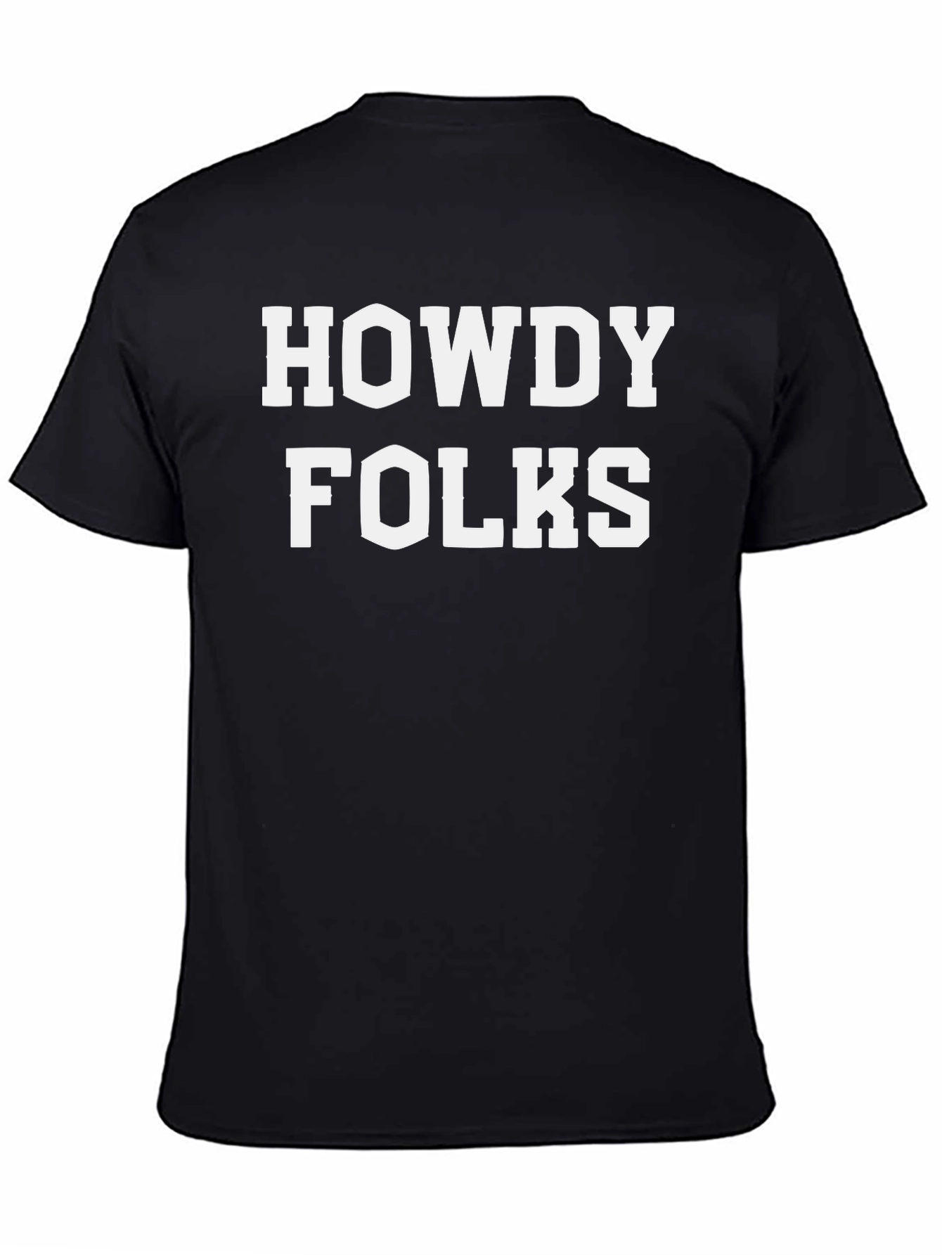 Black Howdy Folks Graphic Tee - Classic Style view 4