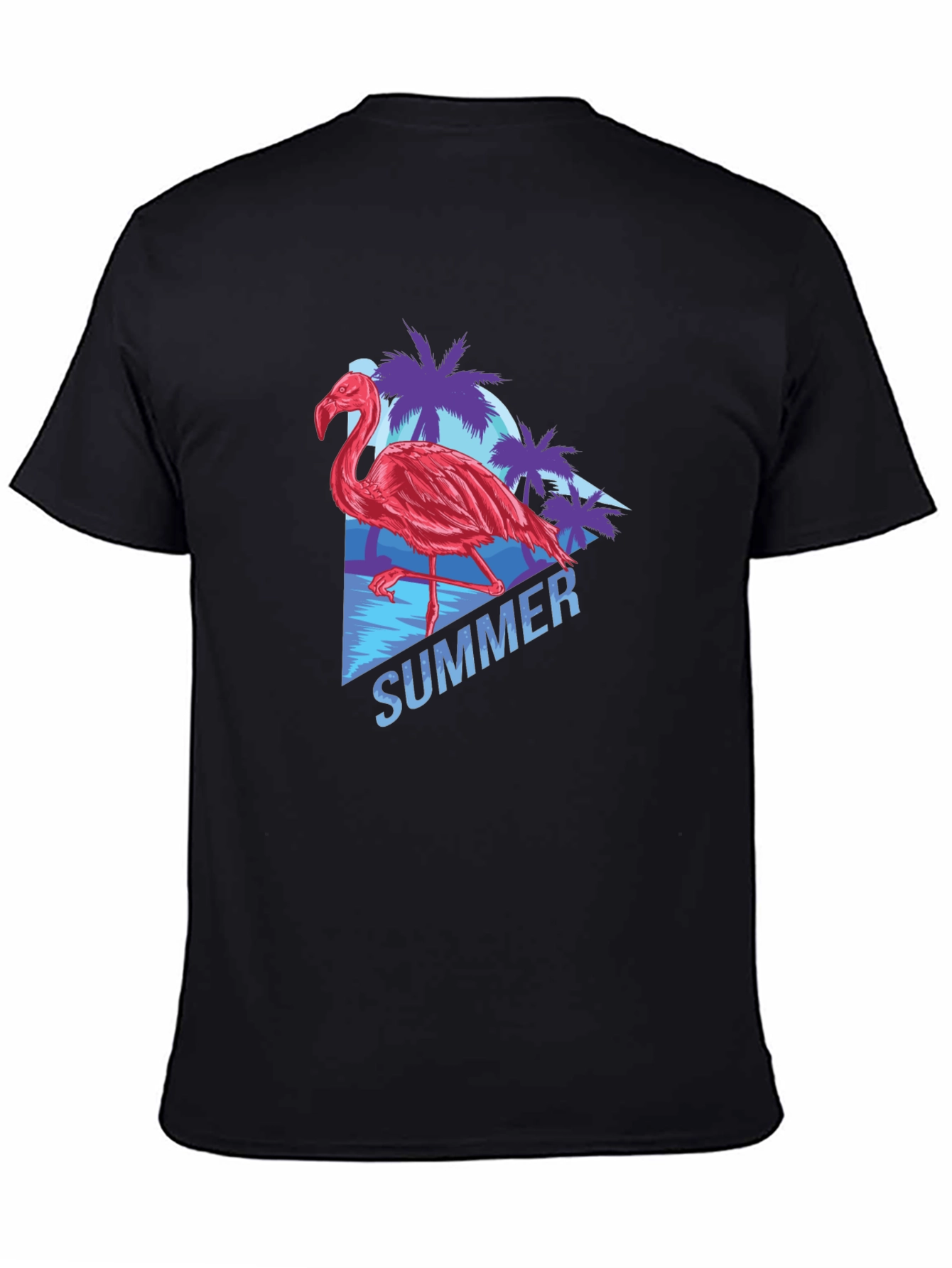 Black Summer Flamingo T-Shirt - Tropical Vibes view 4