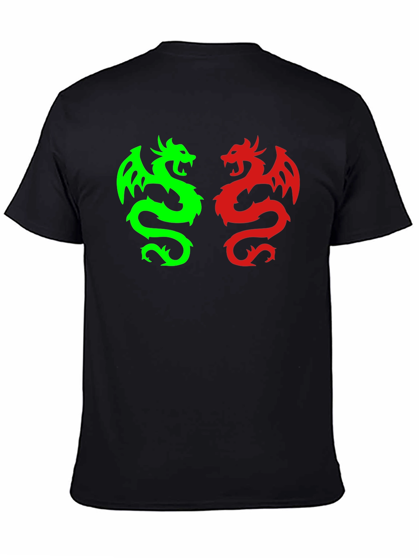 Black Dragon Duo Graphic Tee - Black Cotton Blend view 4