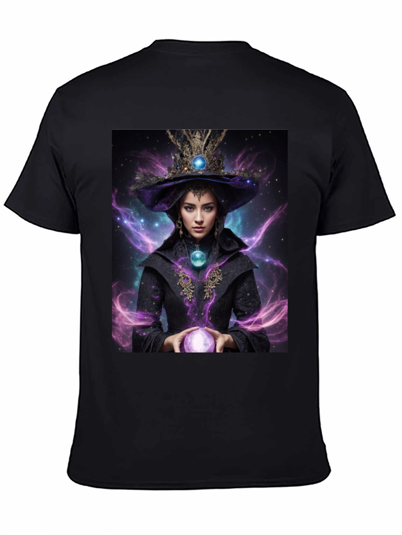 Mystic Witch Graphic Tee - Unisex Black T-Shirt - 4
