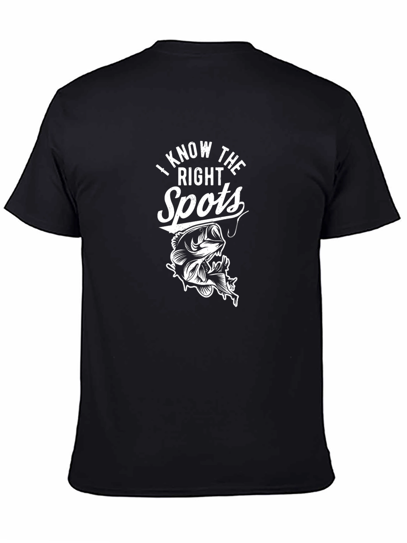 Black Fishing T-Shirt - I Know The Right Spots view 4