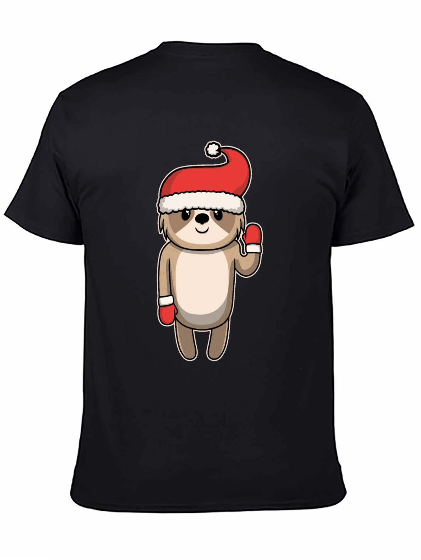 Black Festive Sloth Tee - Holiday Cheer view 4
