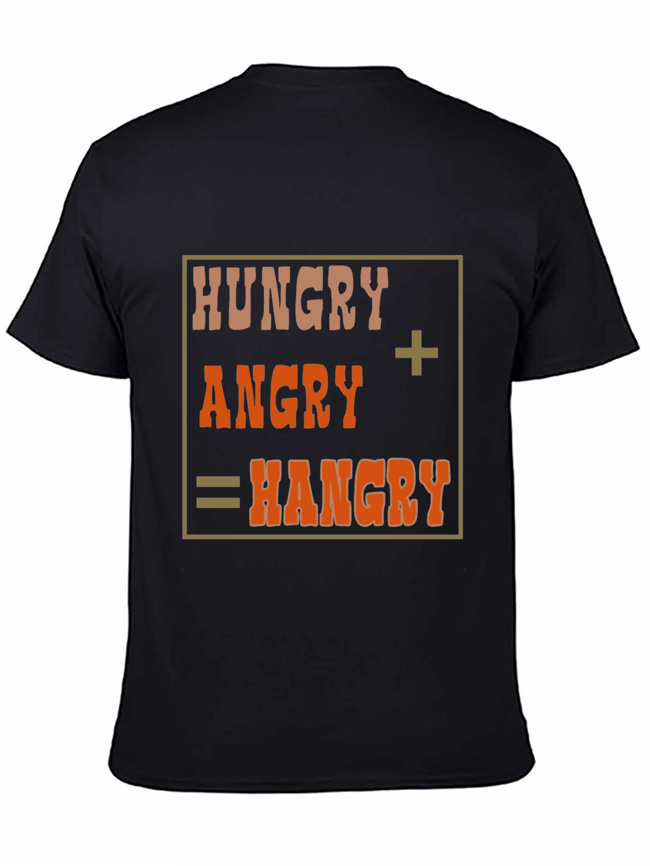 Black Hangry T-Shirt - Funny Hungry Angry Tee view 4