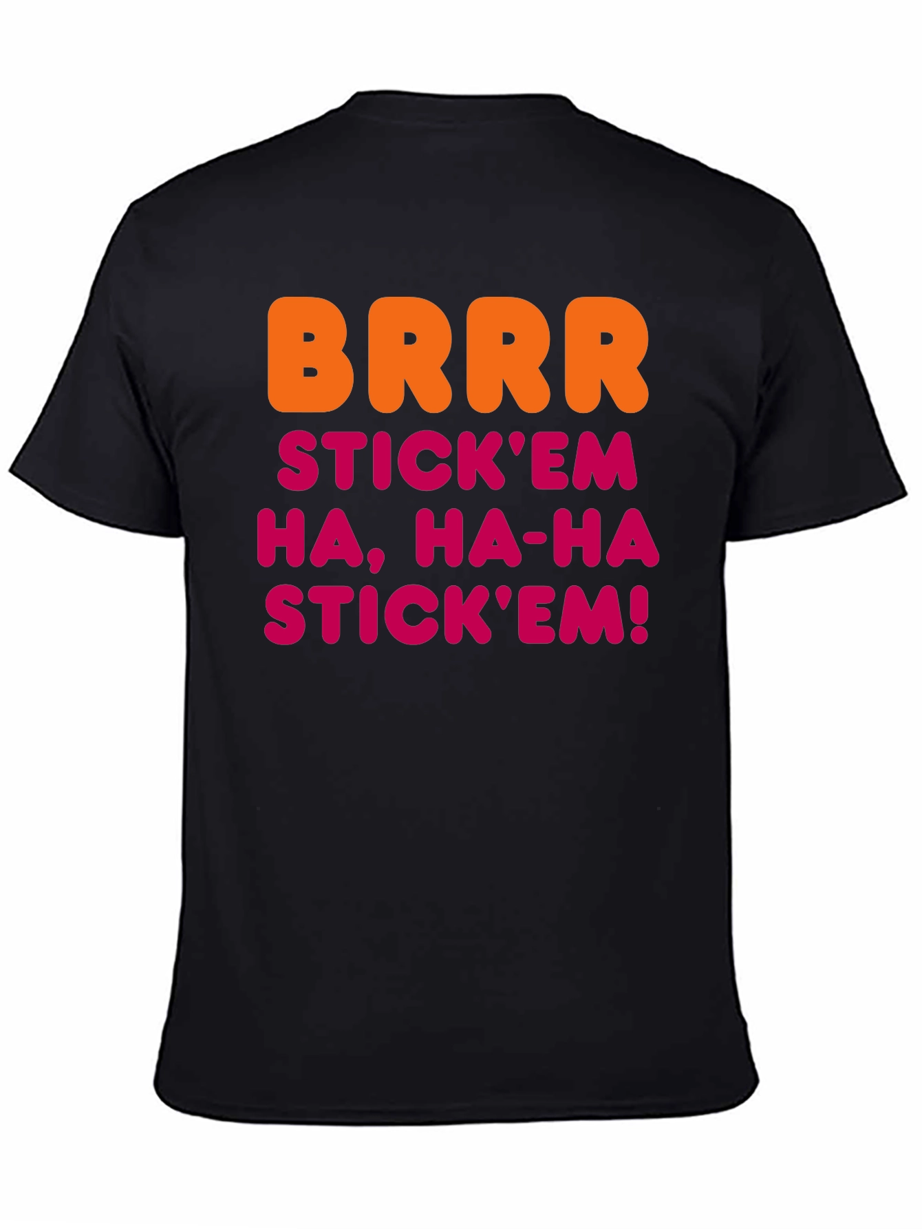 Black BRRR STICK'EM Men's Black T-Shirt view 4