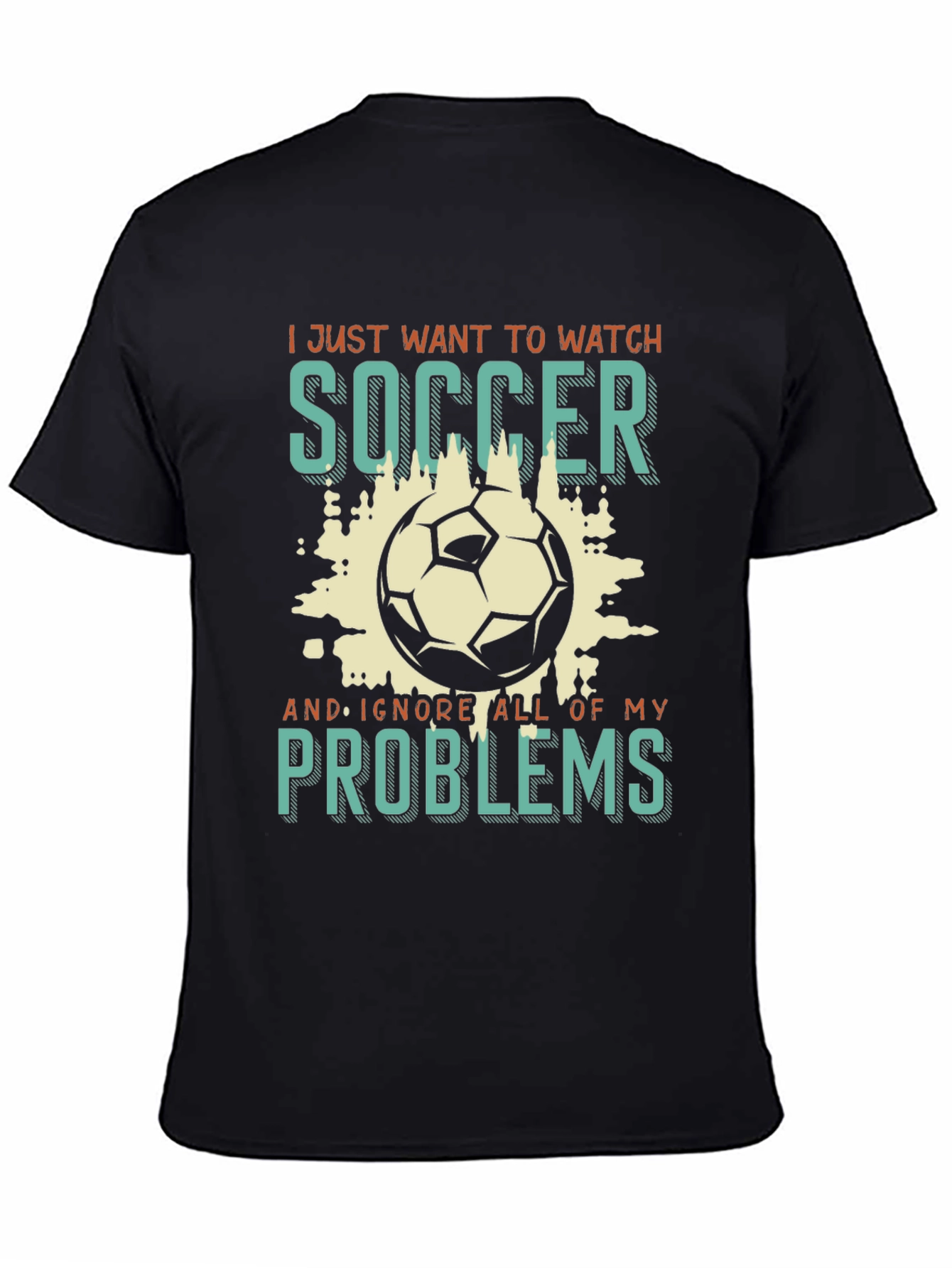 Black Soccer Lover Graphic T-Shirt view 4
