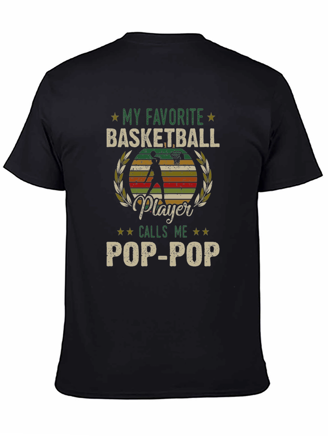 Black My Favorite Basketball Player Calls Me Pop-Pop T-Shirt view 4