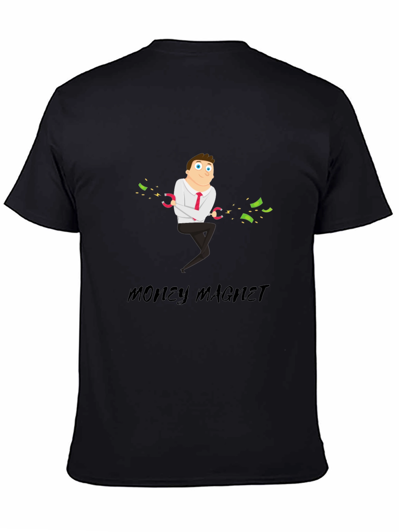 Black Money Magnet Graphic T-Shirt view 4