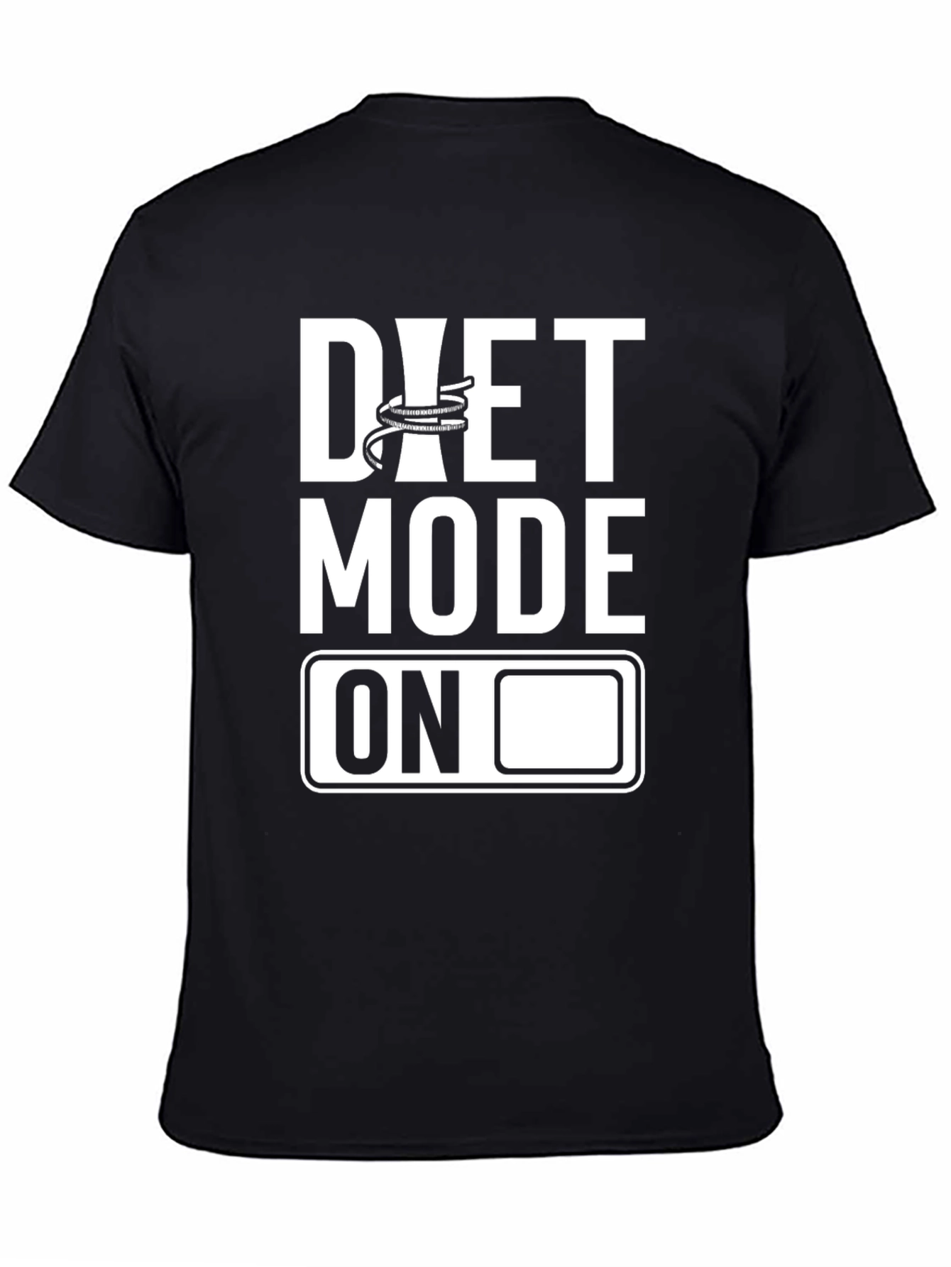 Black Diet Mode On Graphic Tee - Black Cotton T-Shirt view 4