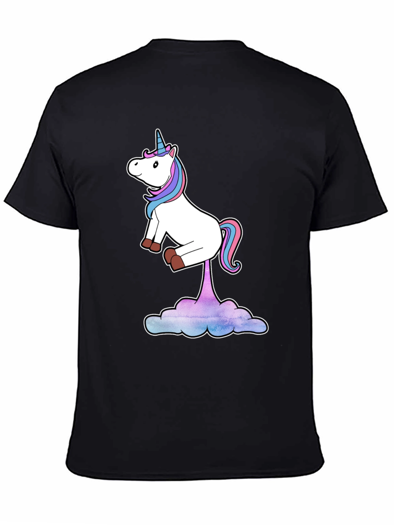 Black Unicorn Poop Cloud Men's Graphic T-Shirt view 4