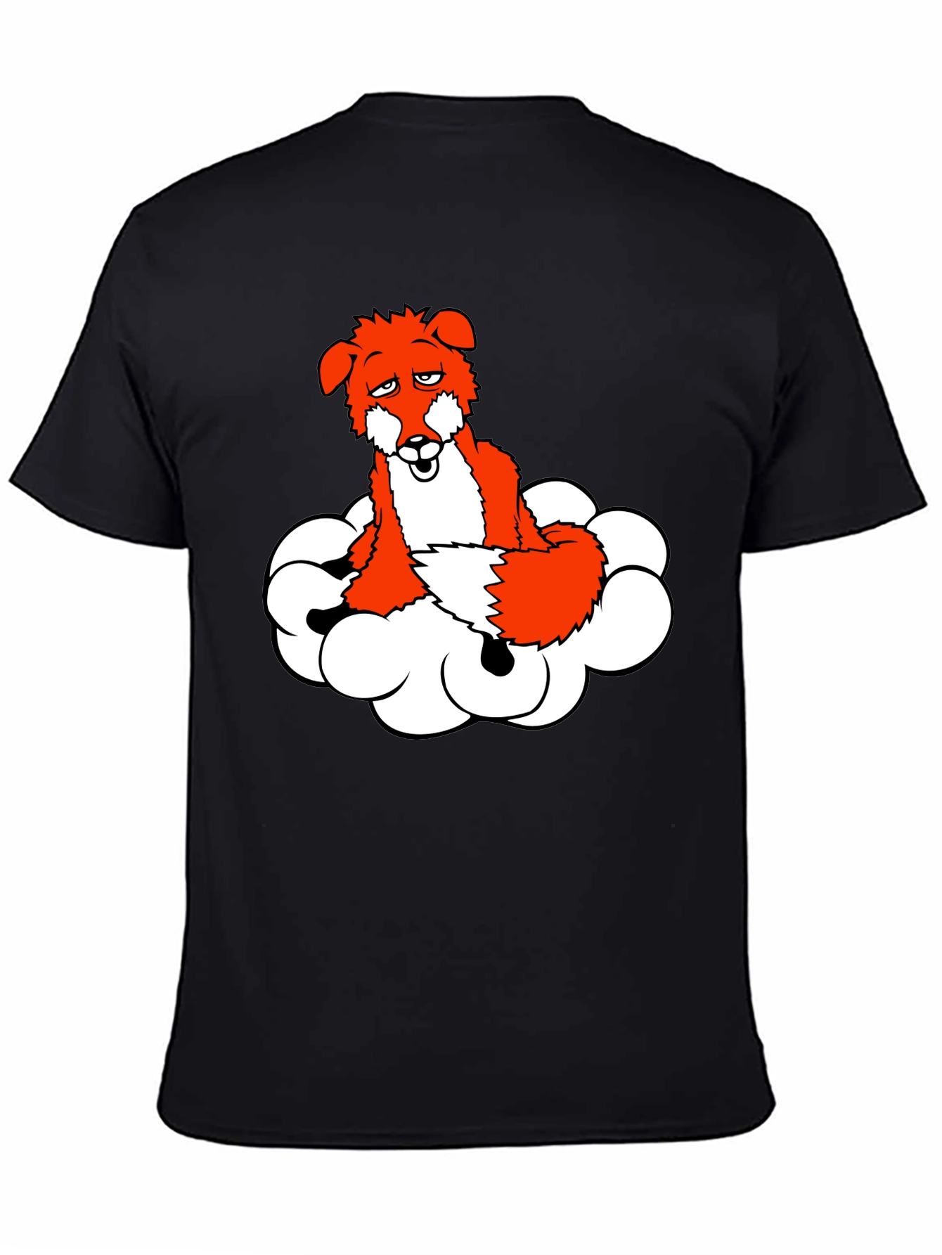 Black Fox on Cloud T-Shirt - Unique Graphic Tee view 4