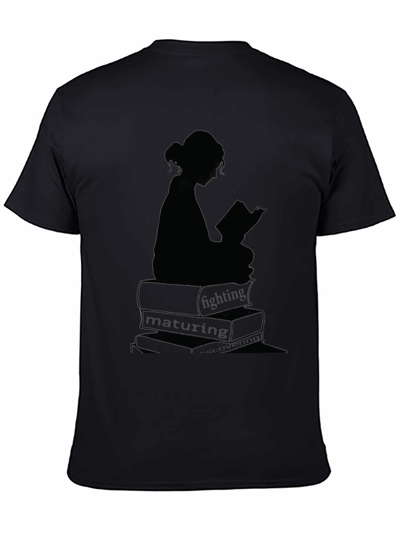 Black Bookworm Graphic Tee - Read, Fight, Mature view 4