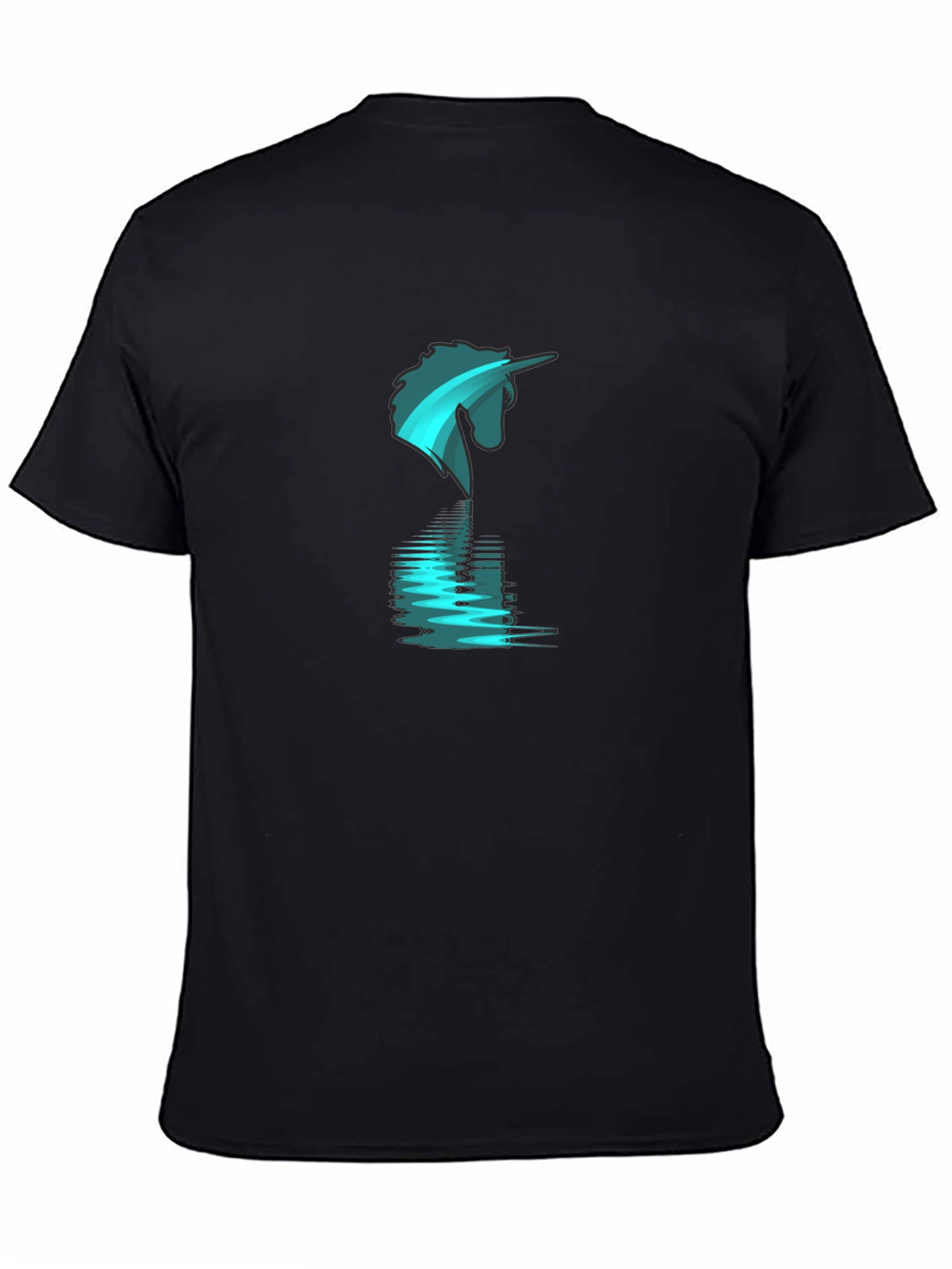 Black Unicorn Reflection Graphic T-Shirt view 4