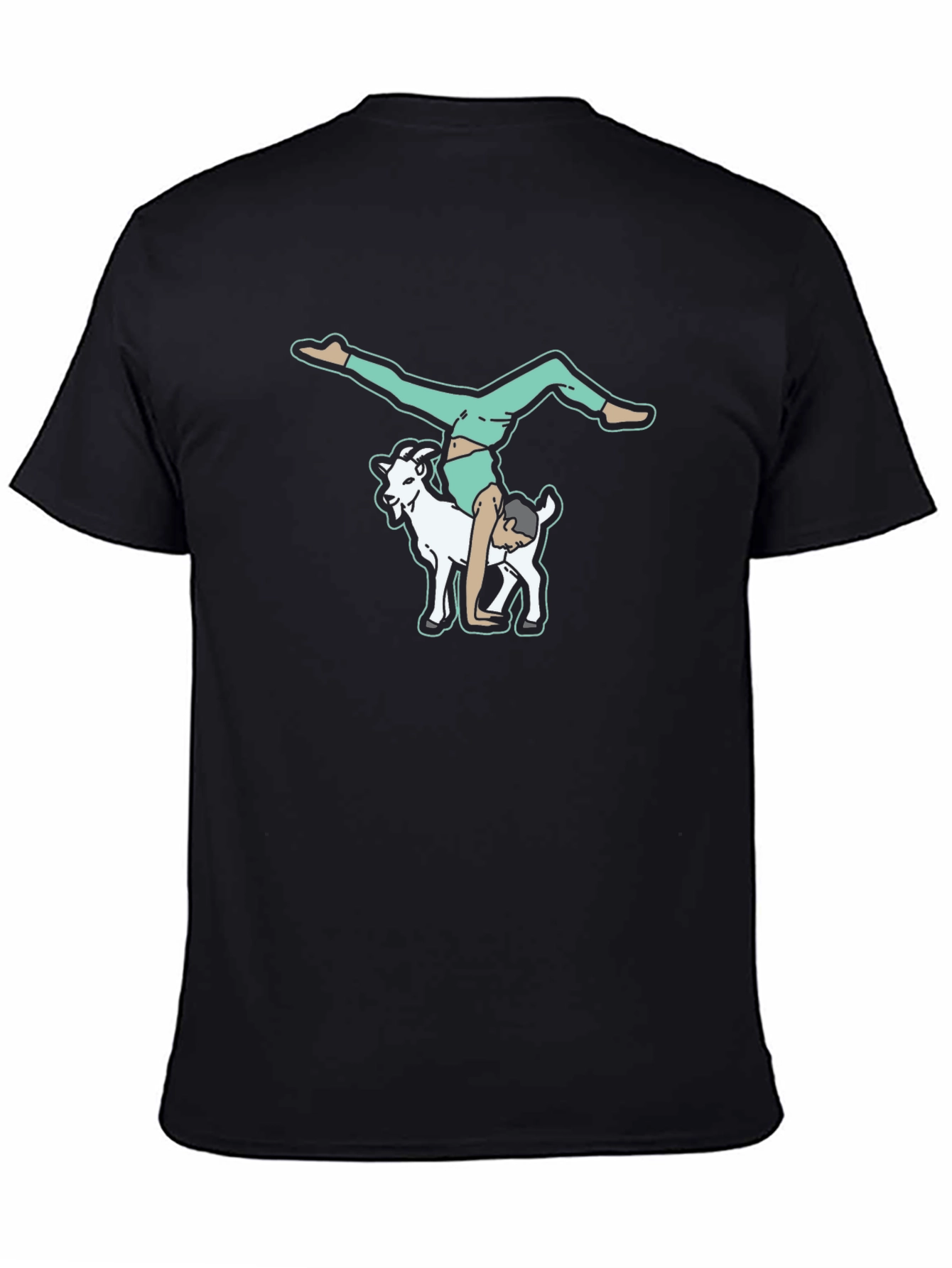 Black Goat Yoga T-Shirt - Quirky Graphic Tee view 4