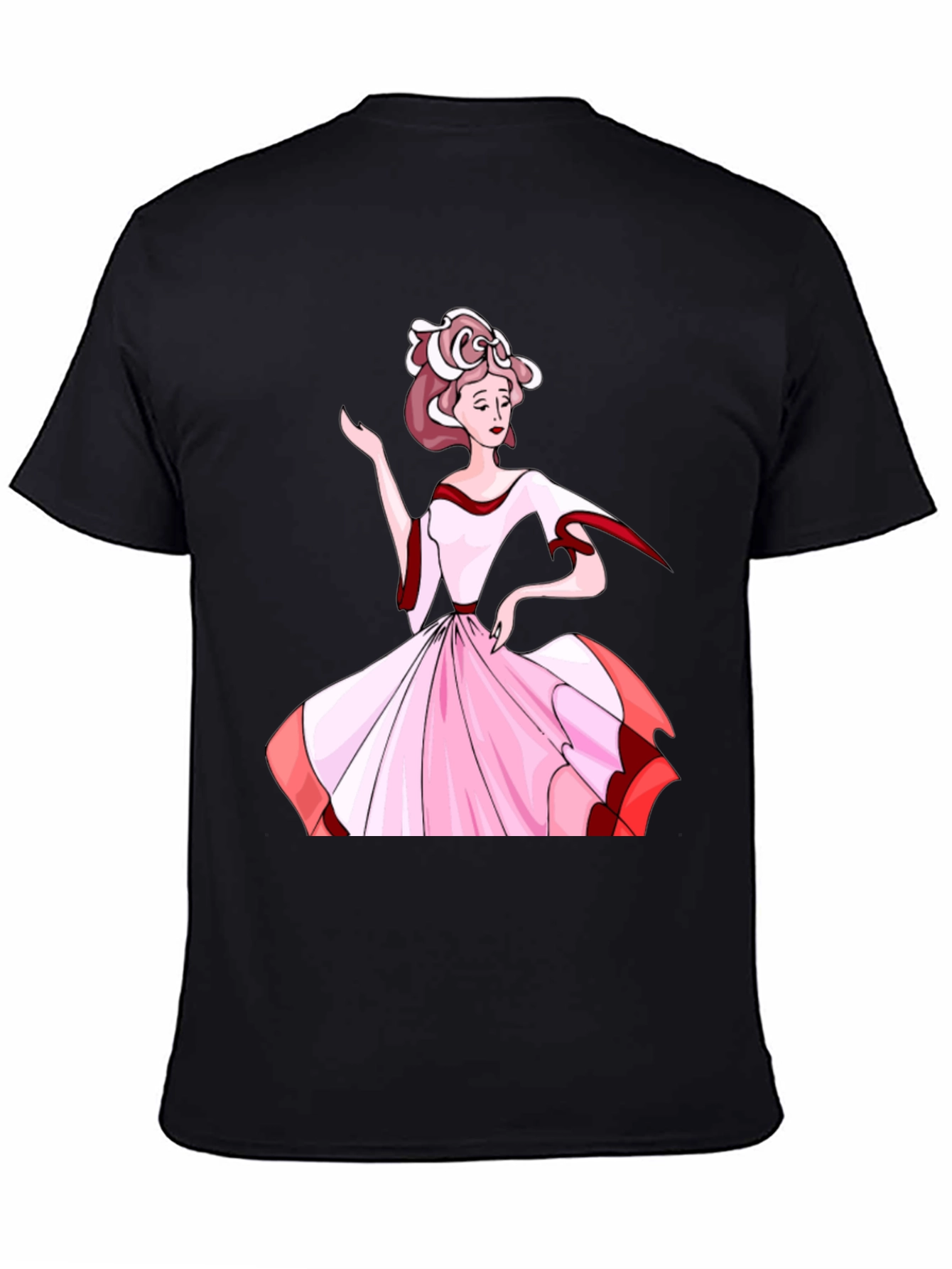 Black Elegant Woman T-Shirt - Unique Fashion Tee view 4
