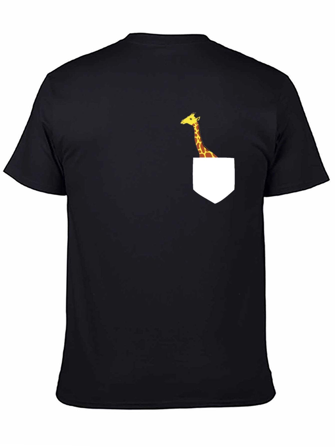 Black Giraffe Pocket T-Shirt - Fun Graphic Tee view 4