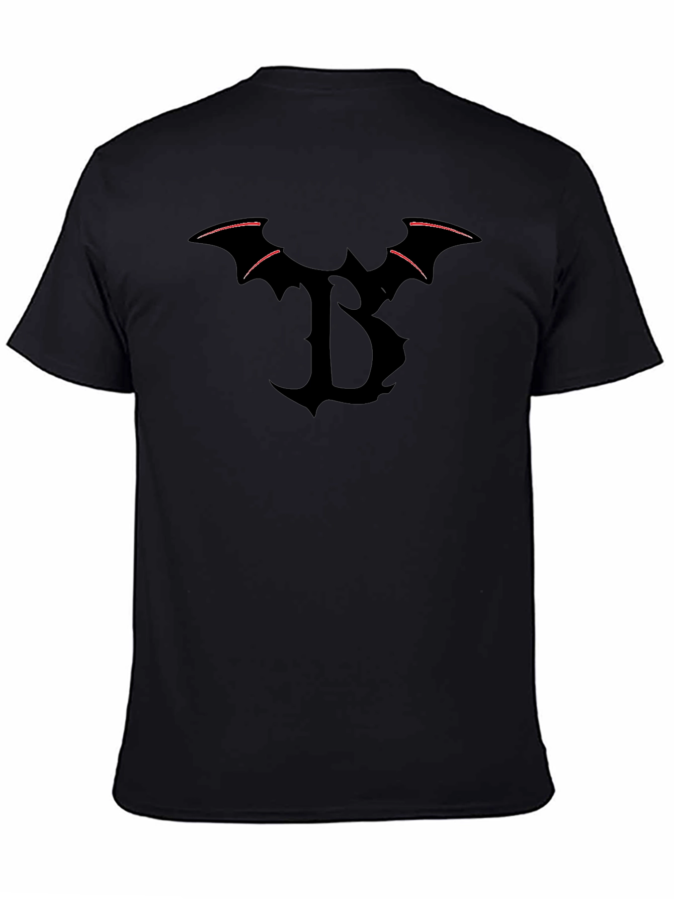 Black Bat Letter B Black T-Shirt view 4