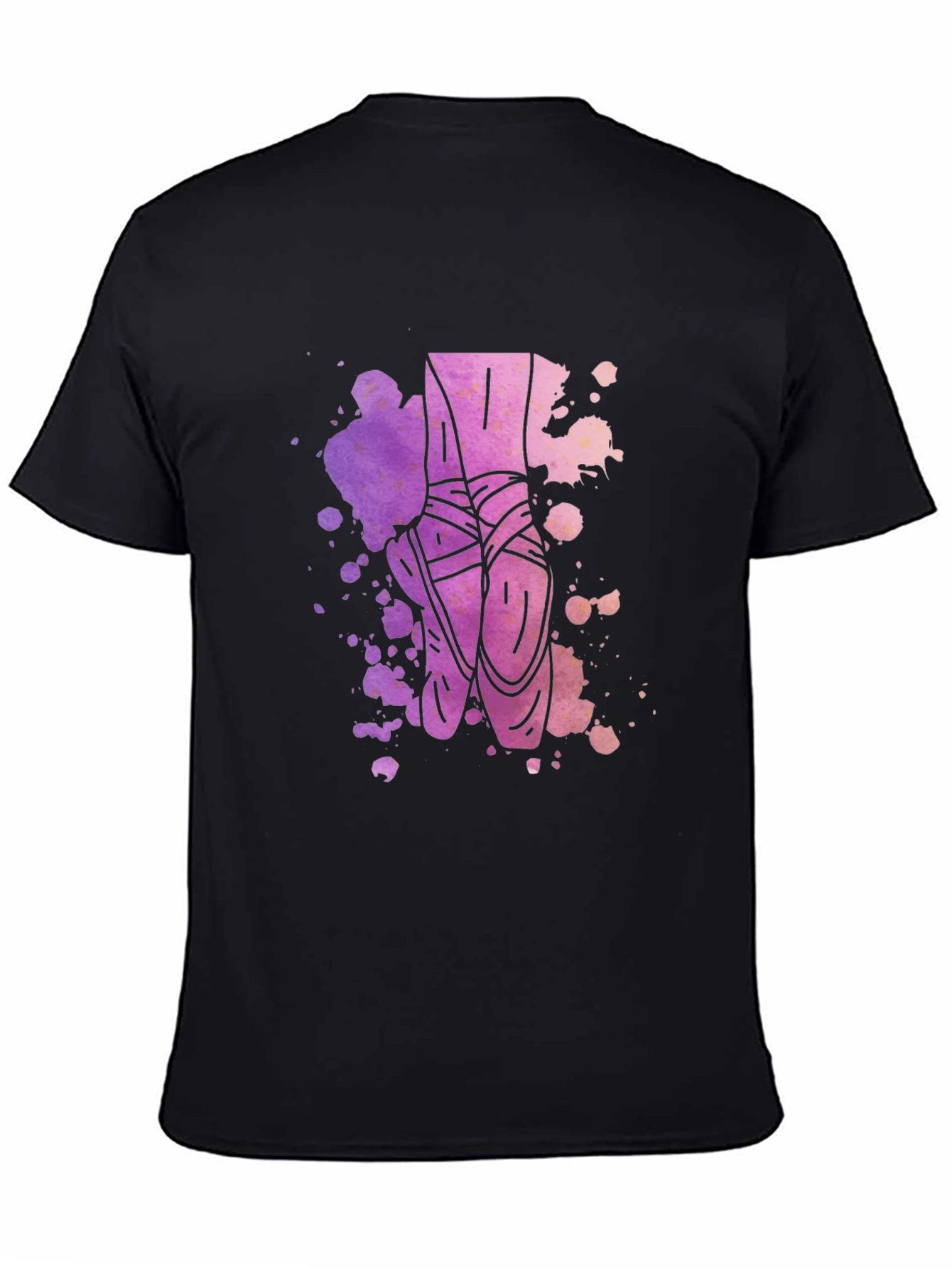Black Ballet Pointe Shoes Graphic Tee - Artistic Design view 4