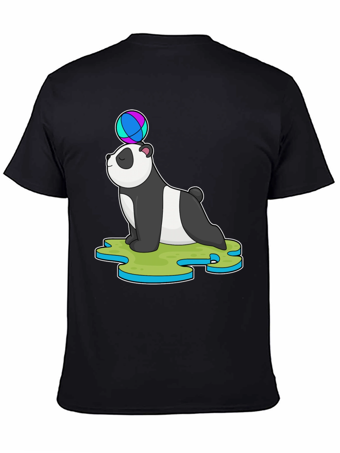 Black Panda Balancing Ball T-Shirt view 4