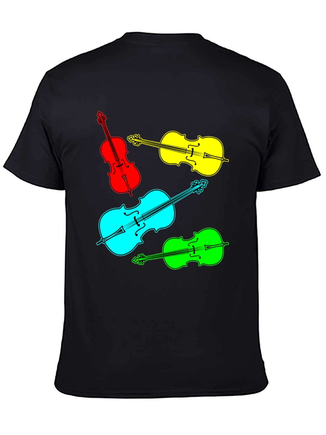 Black Vibrant Violin Graphic Tee - Musical Statement view 4