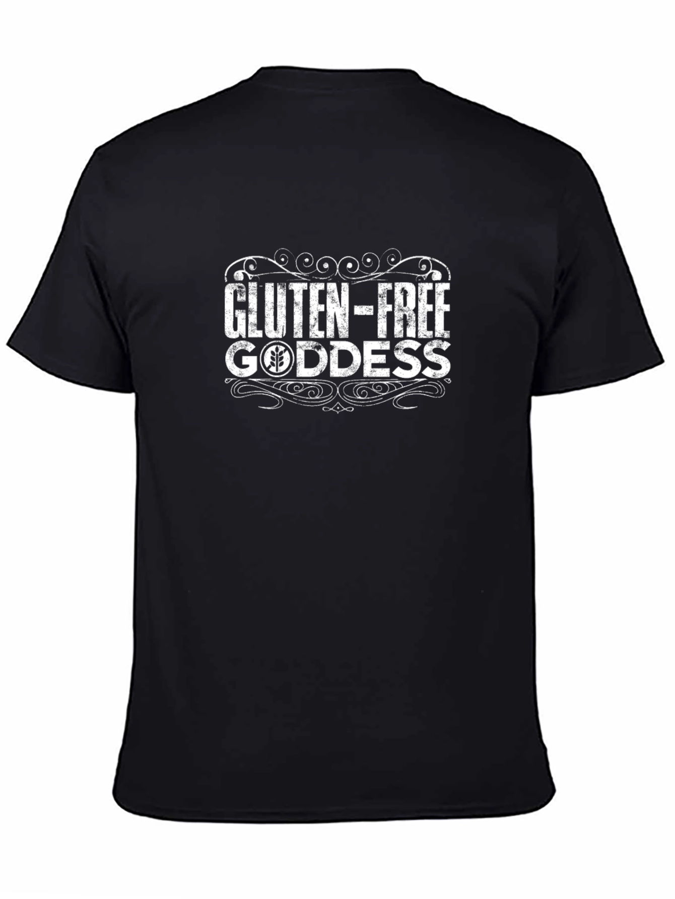 Black Gluten-Free Goddess Black T-Shirt view 4
