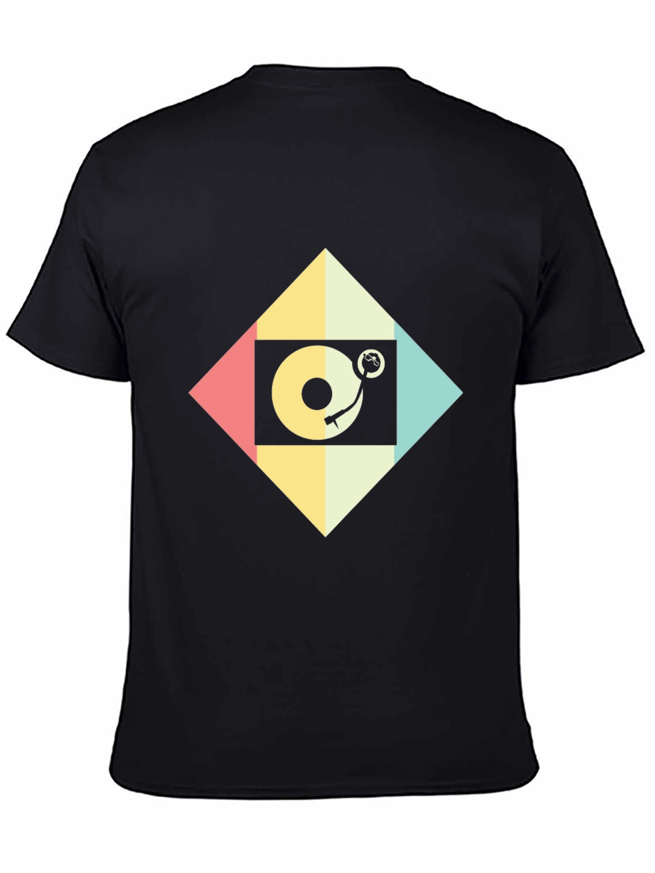 Black Retro Turntable Graphic Tee view 4