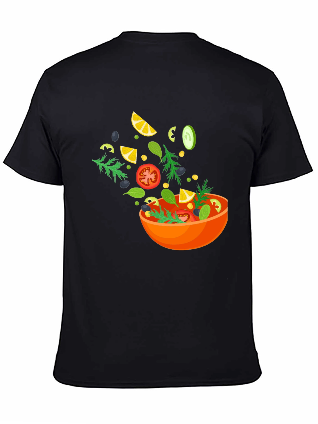 Black Salad Graphic Black T-Shirt view 4