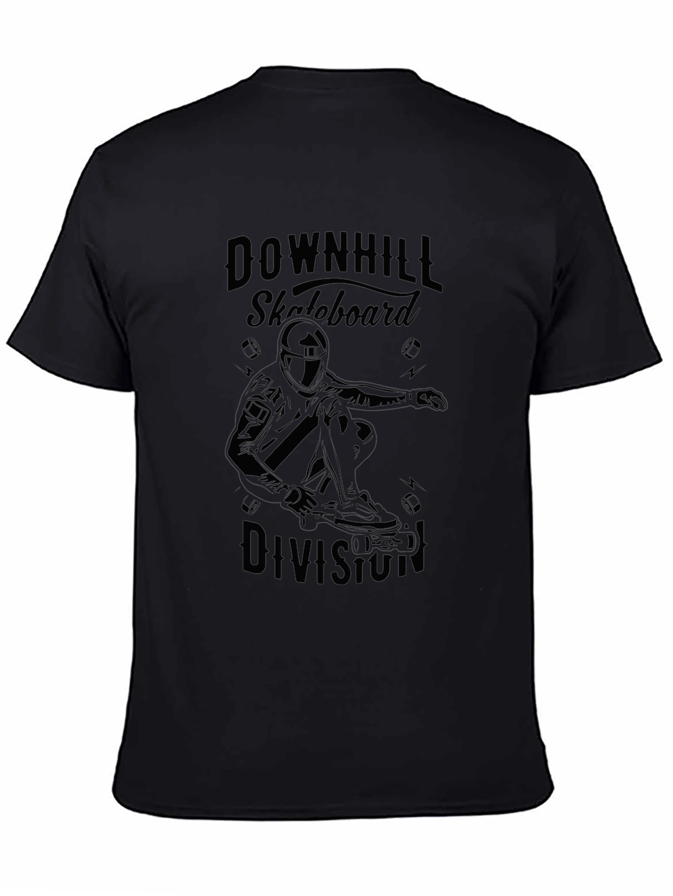 Black Downhill Skateboard Division Graphic Tee view 4