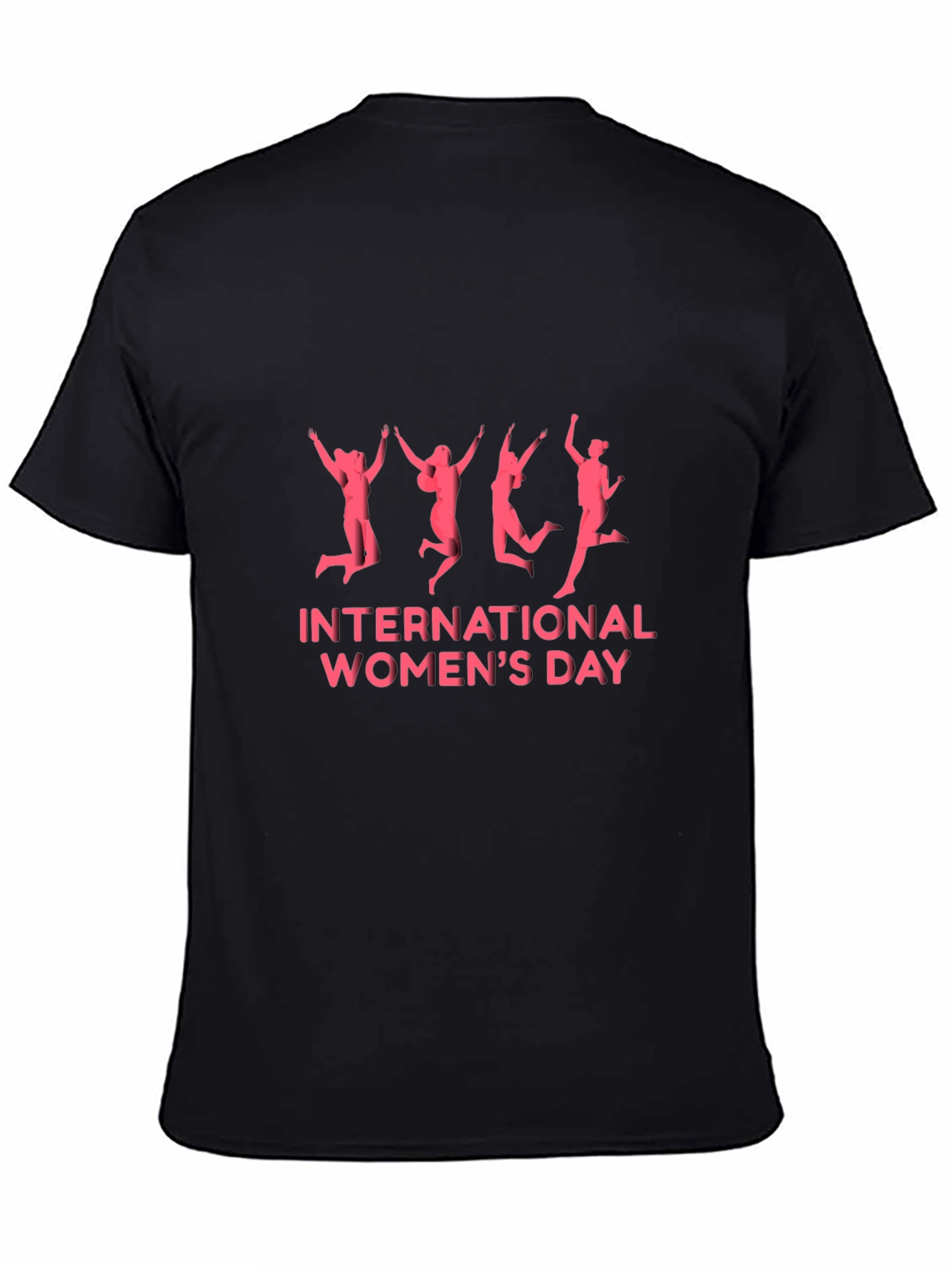 Black International Women's Day Black T-Shirt view 4