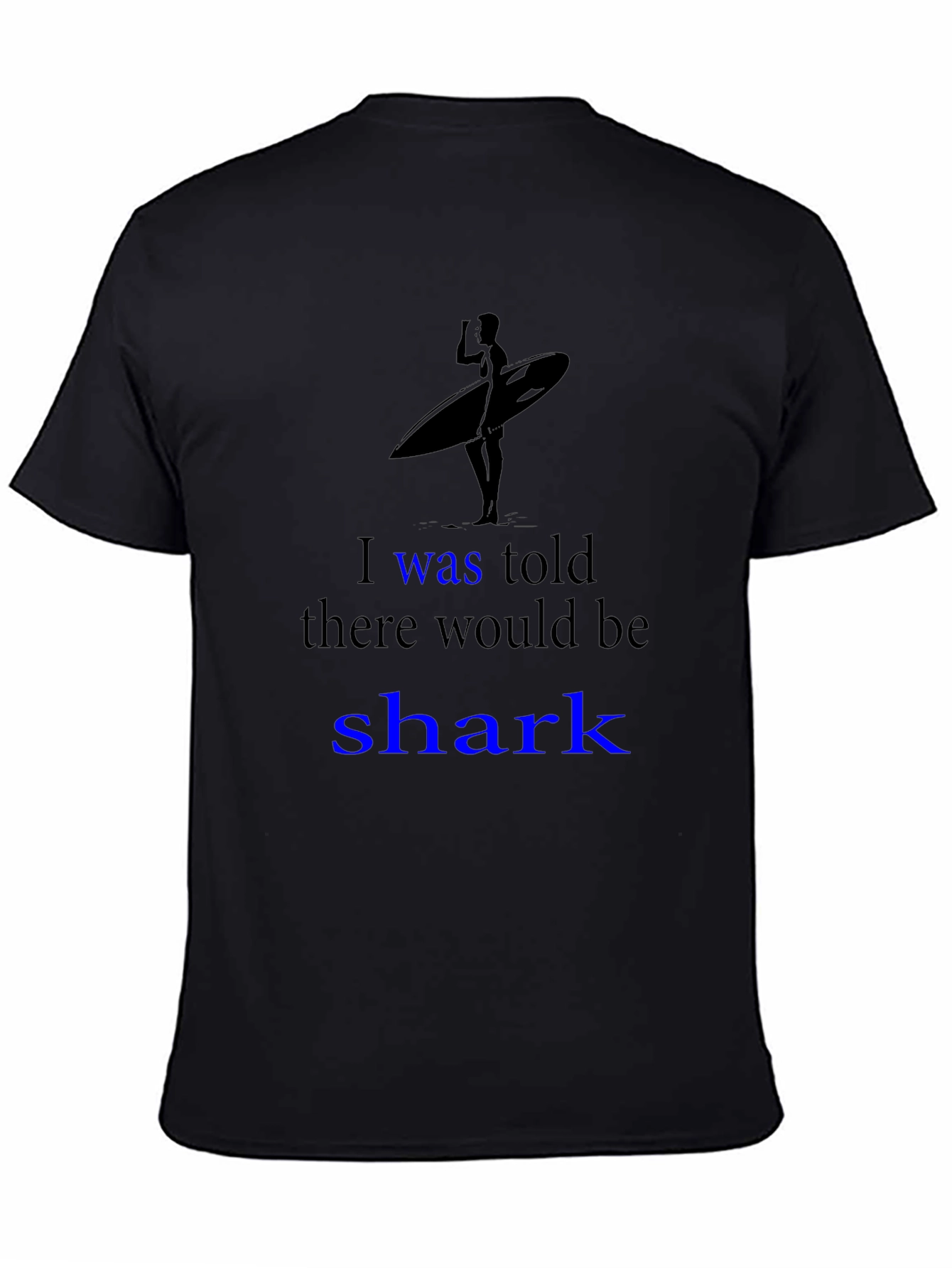 Black Shark Humor Graphic Tee - Surfer Design view 4