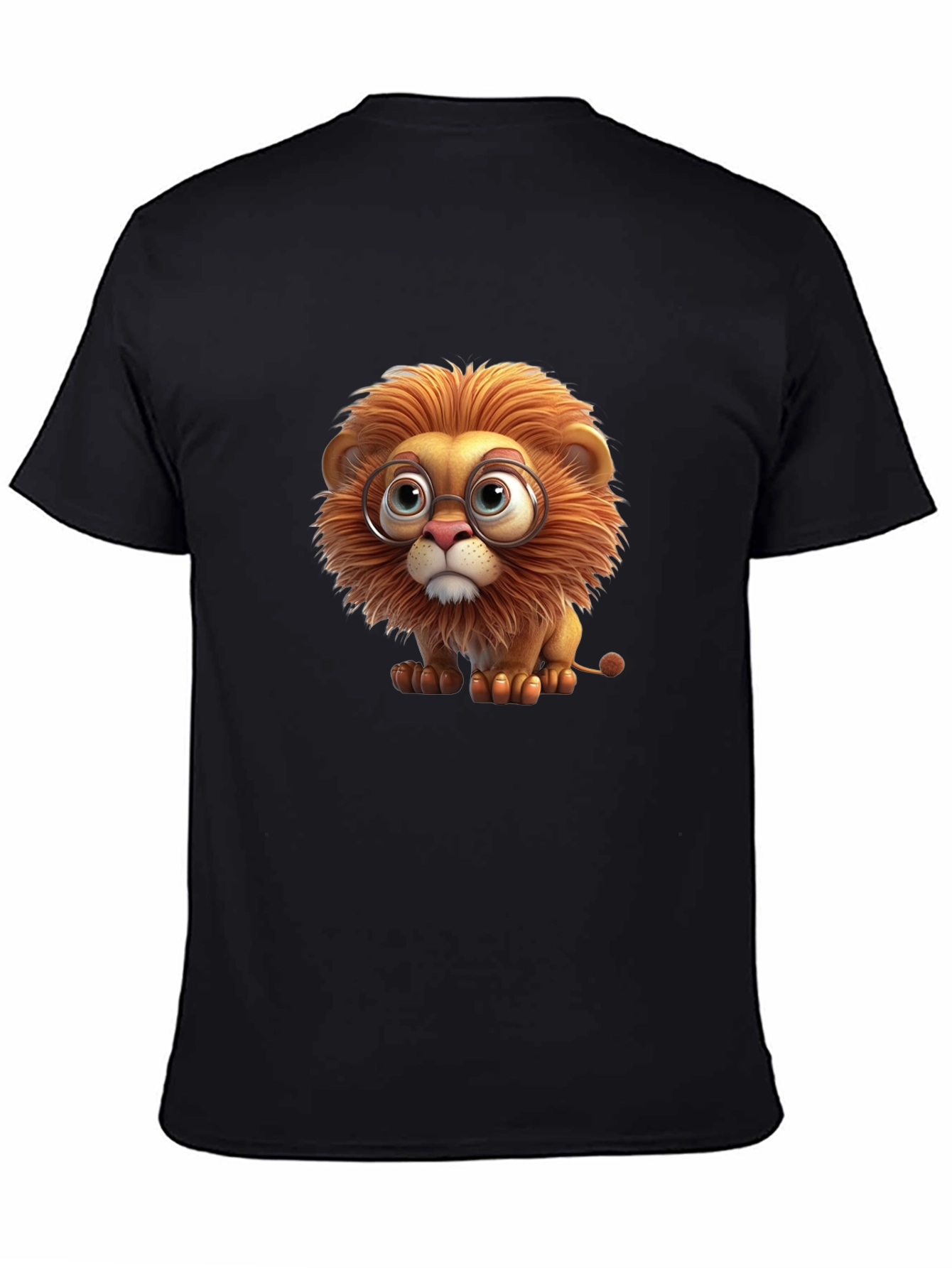 Black Lion with Glasses Black T-Shirt view 4