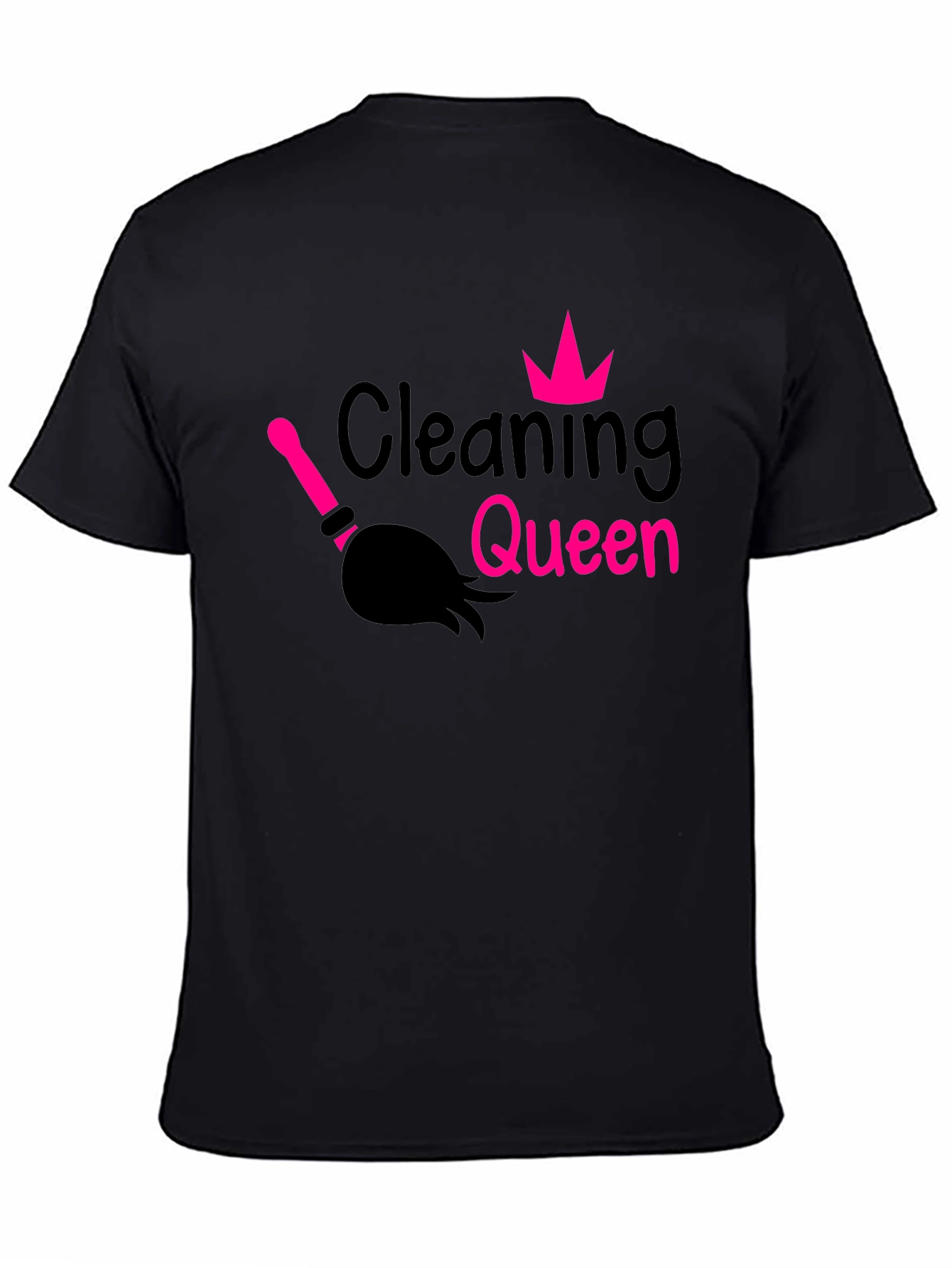 Black Cleaning Queen Graphic Tee - Black T-Shirt view 4