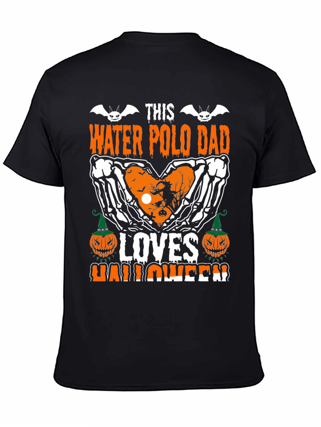 Black Water Polo Dad Halloween T-Shirt view 4