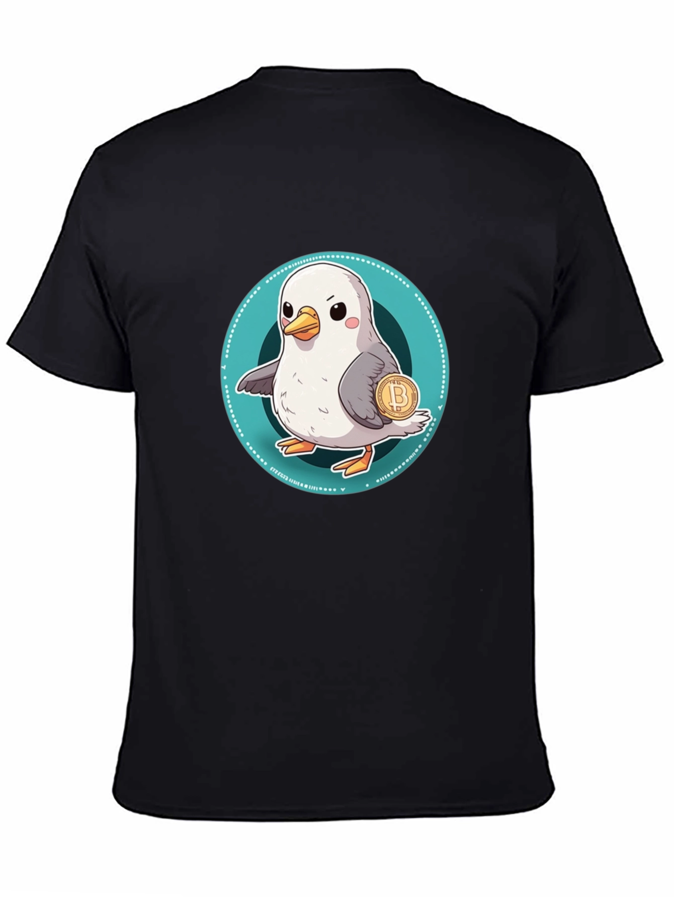 Black Bitcoin Bird Tee - Crypto Lover's Style view 4