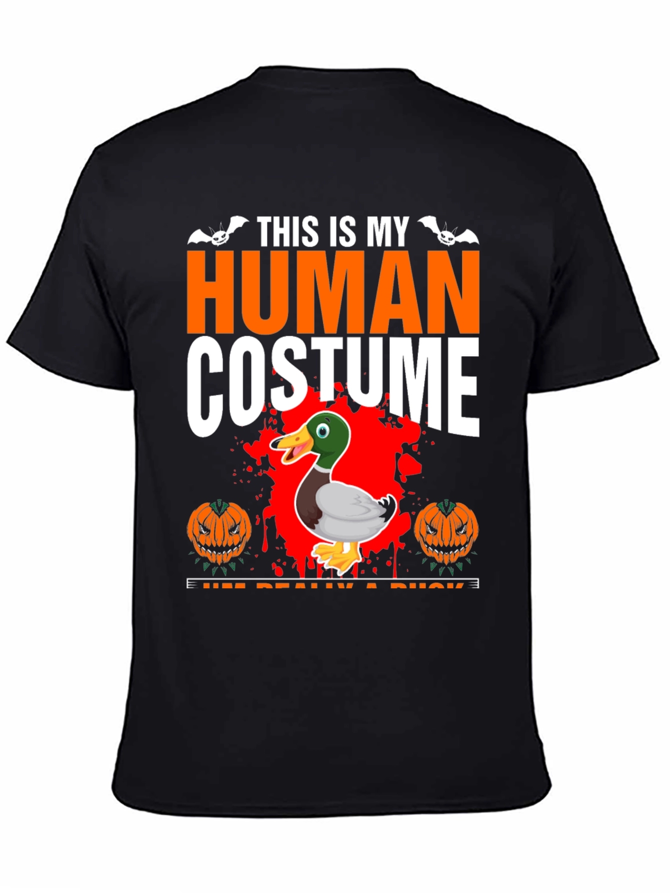 Black This Is My Human Costume I'm Really a Duck T-Shirt view 4