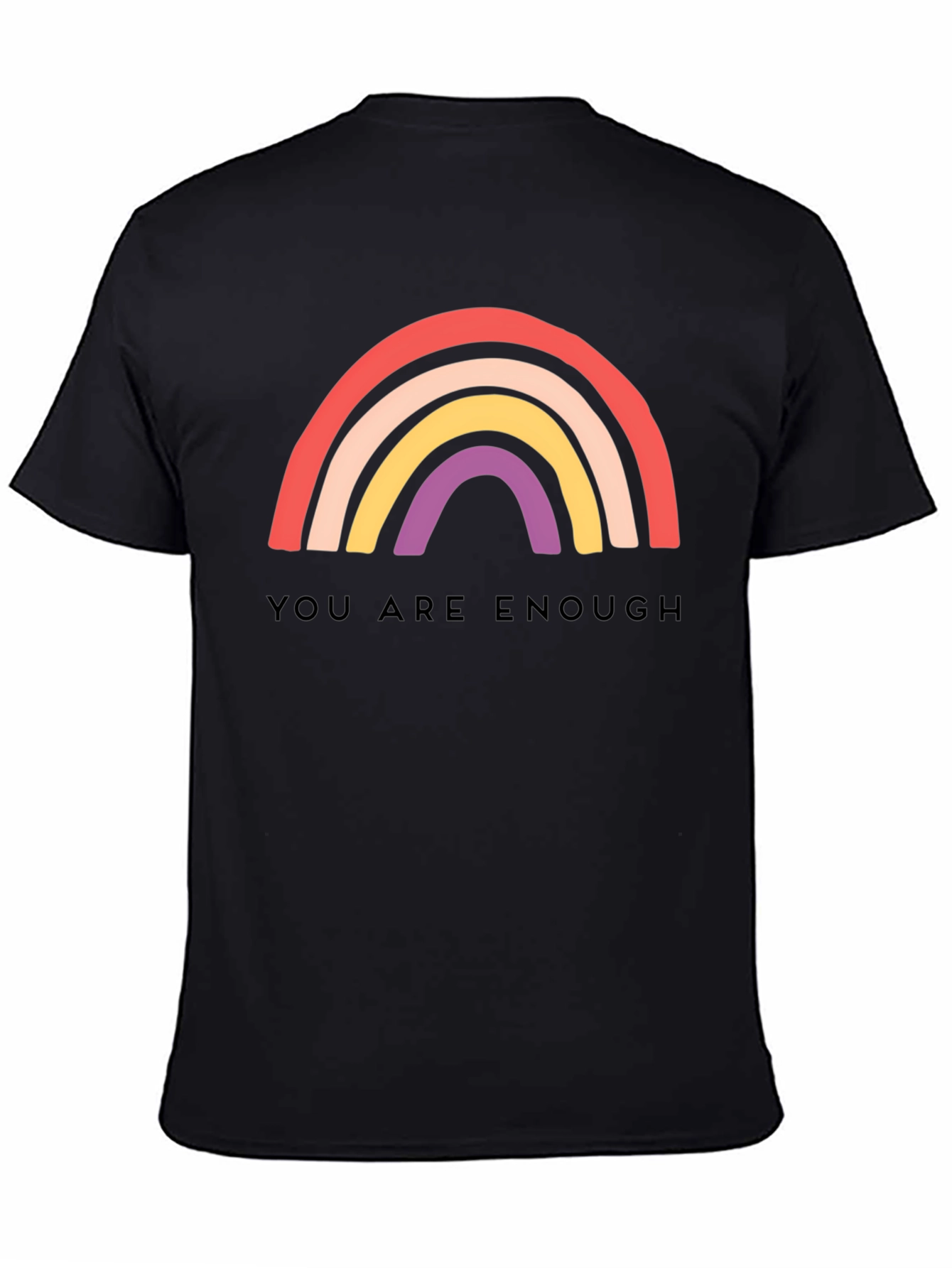 Black You Are Enough Rainbow Graphic Tee view 4