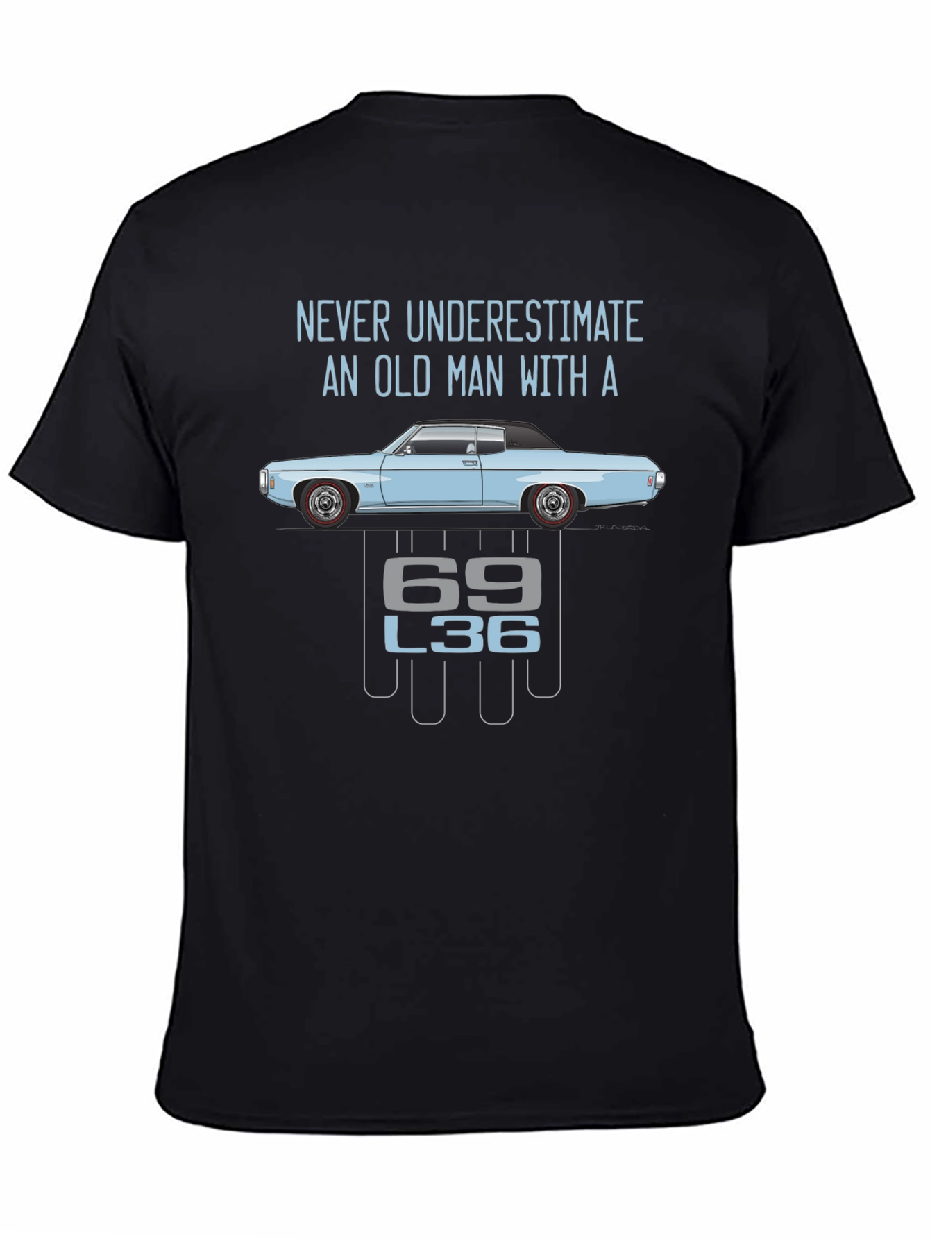 Black Old Man 69 L36 Car Graphic T-Shirt view 4