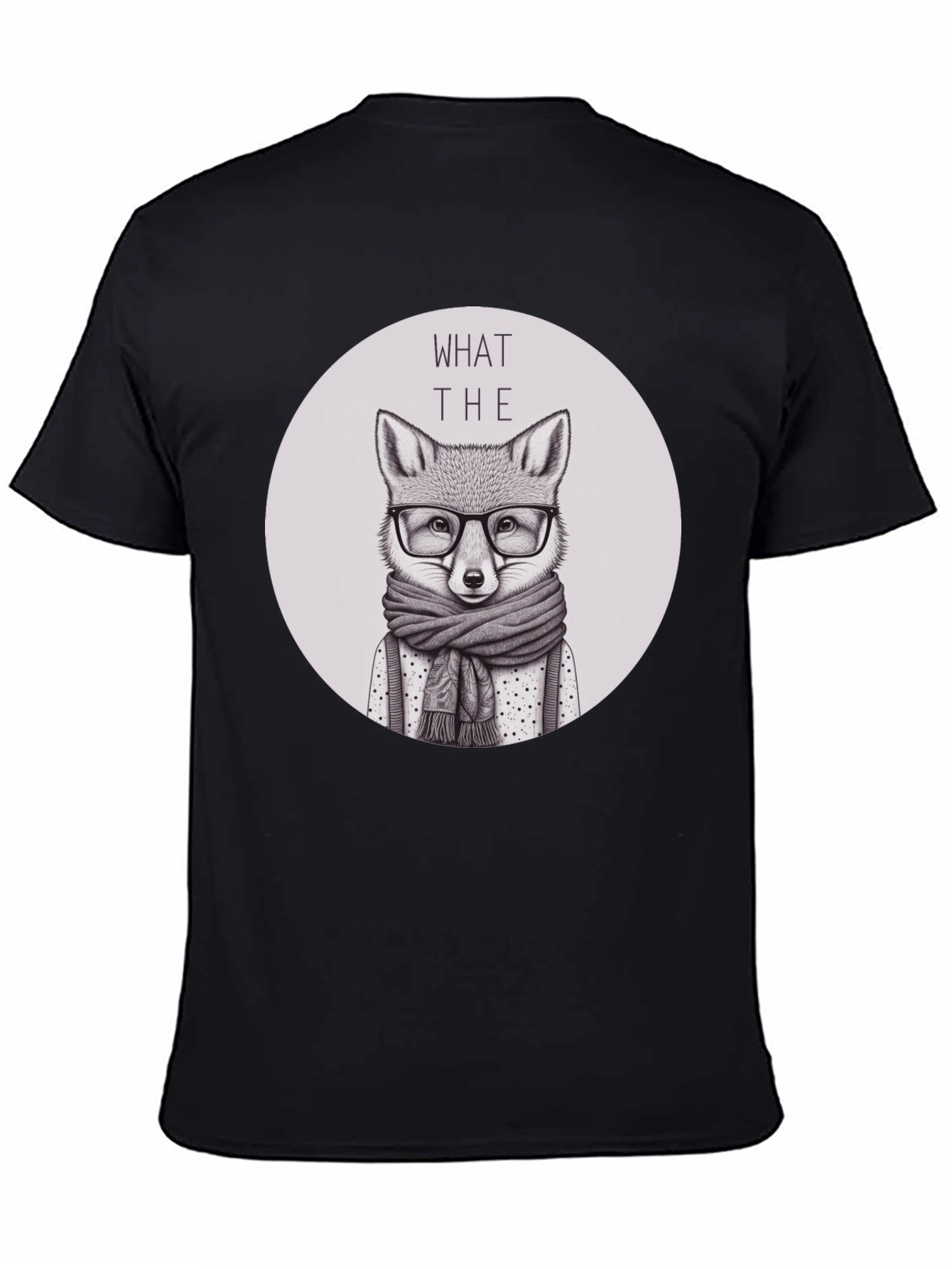 Black What the Fox T-Shirt - Novelty Animal Tee view 4