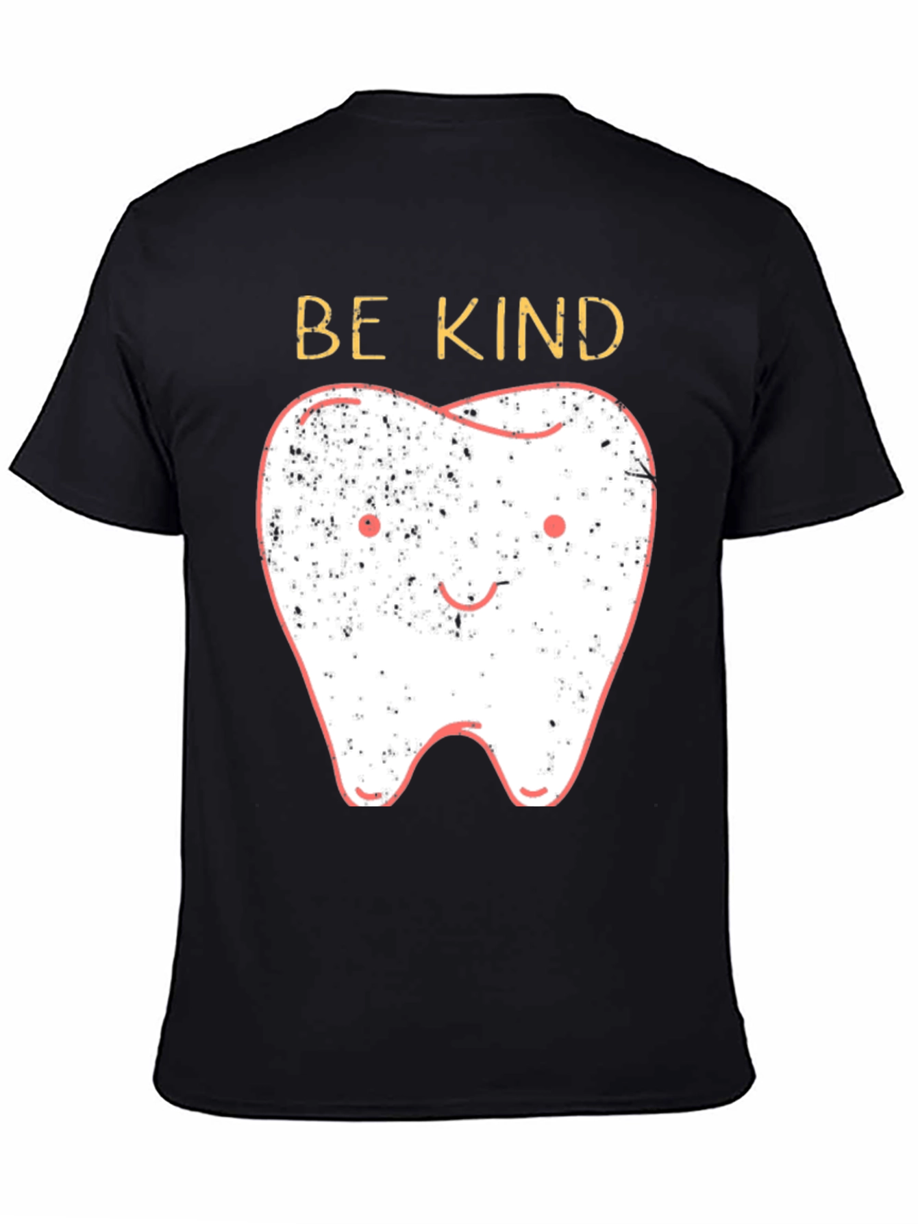 Black Be Kind Tooth Graphic Tee - Black Unisex T-Shirt view 4