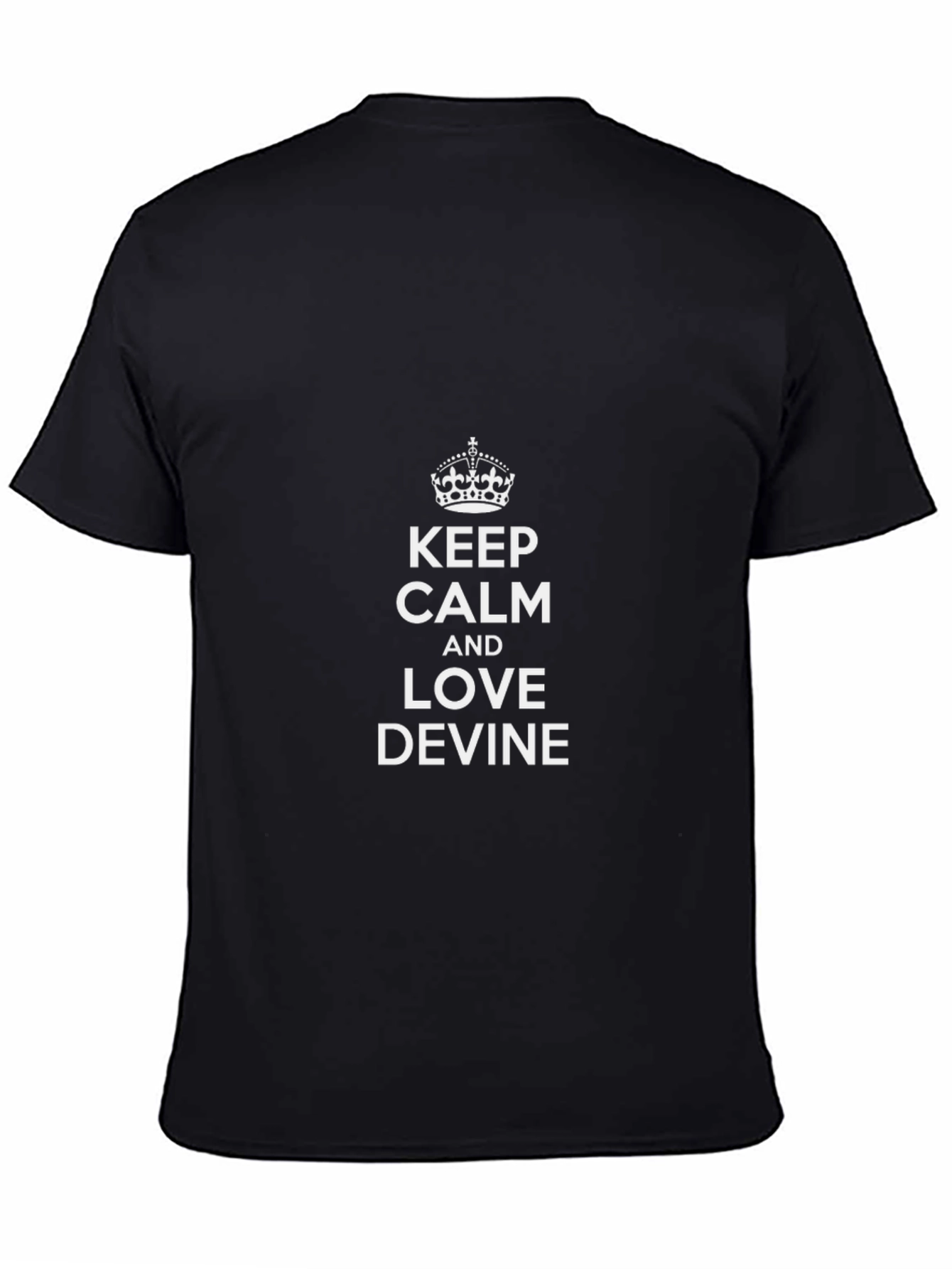 Black Keep Calm and Love Devine Black T-Shirt view 4