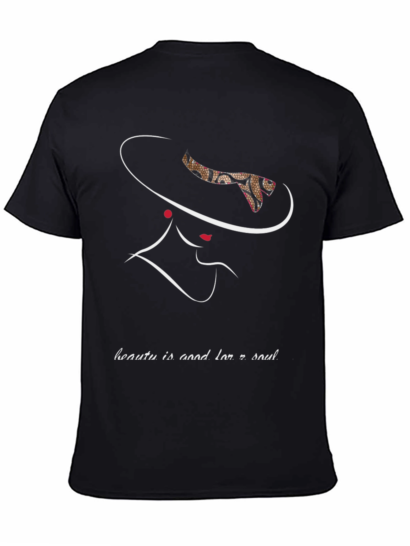 Black Elegant Woman Silhouette Graphic T-Shirt view 4