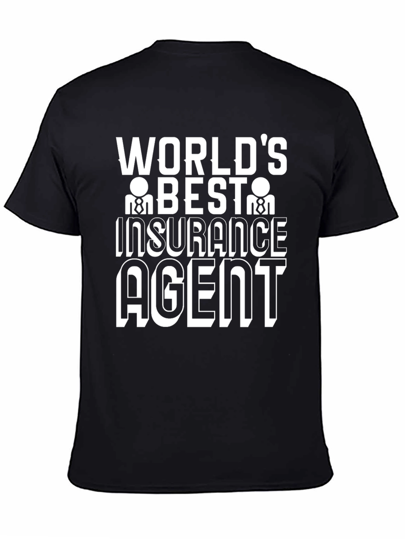 Black World's Best Insurance Agent T-Shirt - Black Cotton Tee view 4