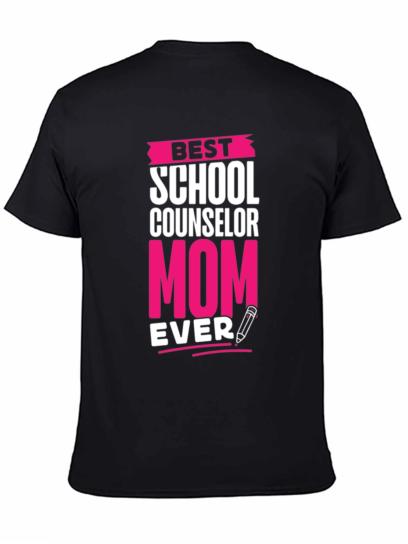 Black Best School Counselor Mom Ever T-Shirt view 4