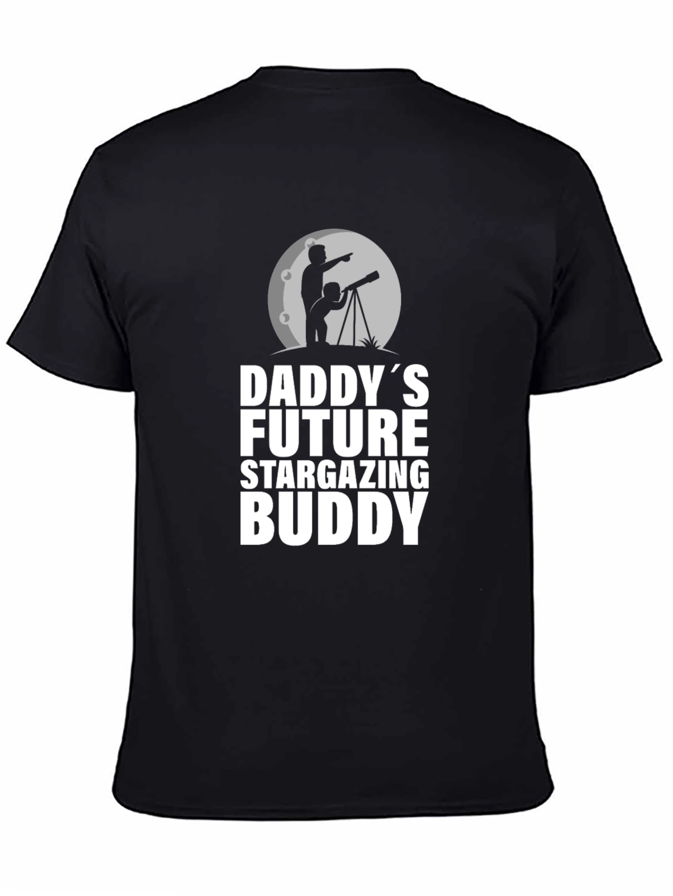 Black Daddy's Future Stargazing Buddy Black T-Shirt view 4