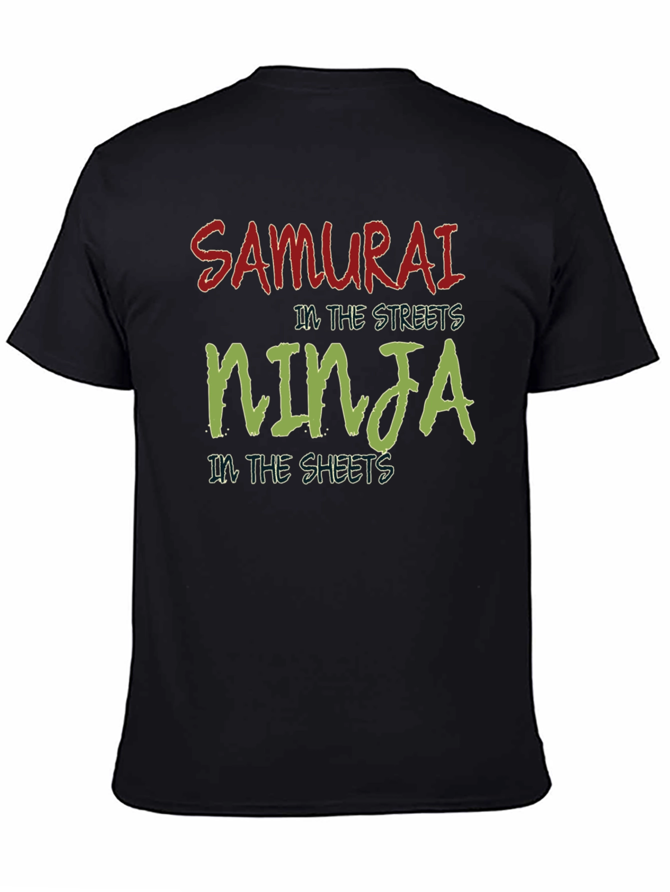 Black Samurai Ninja Graphic T-Shirt - Novelty Streetwear view 4
