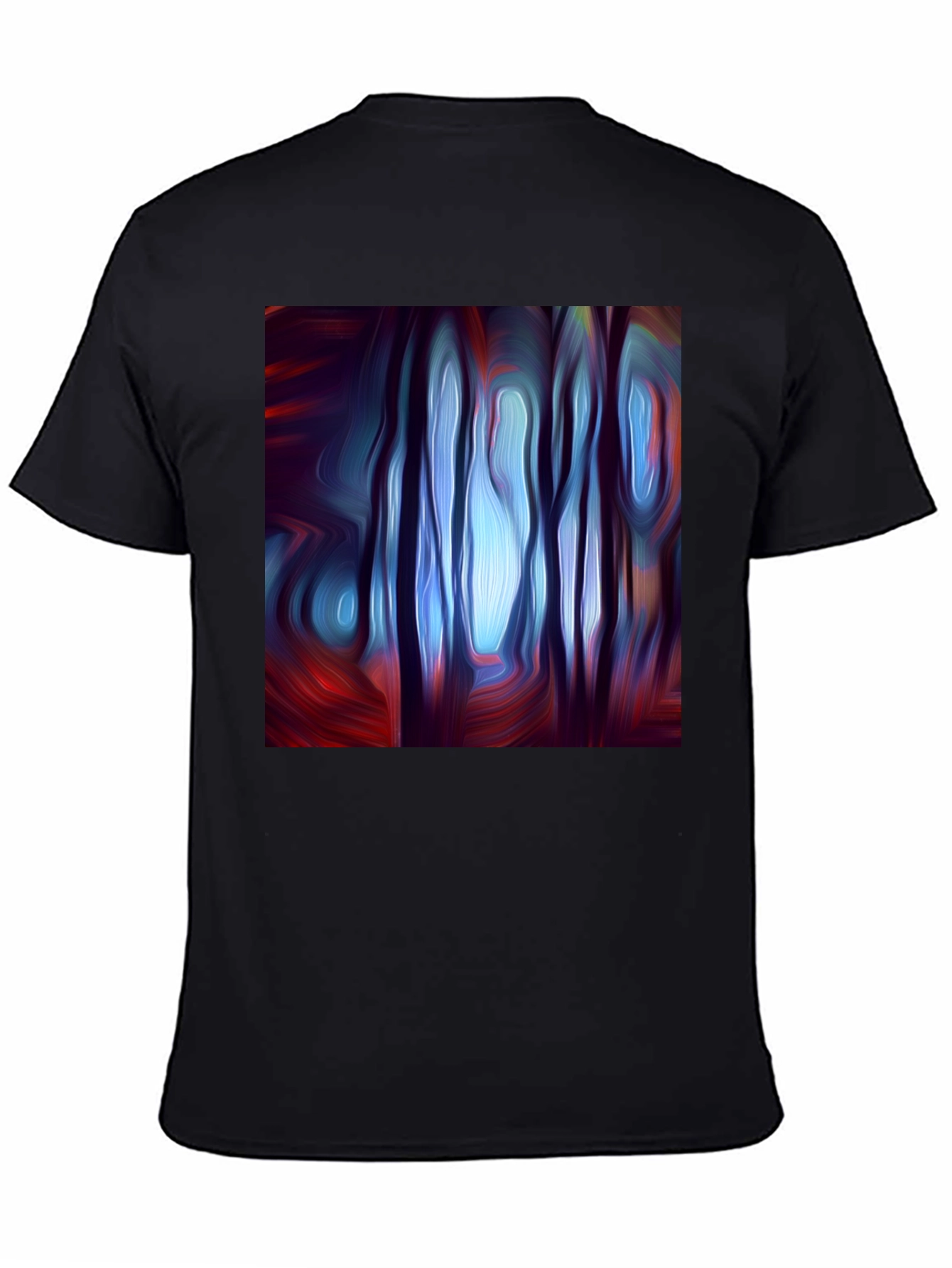 Black Abstract Forest Art T-Shirt view 4