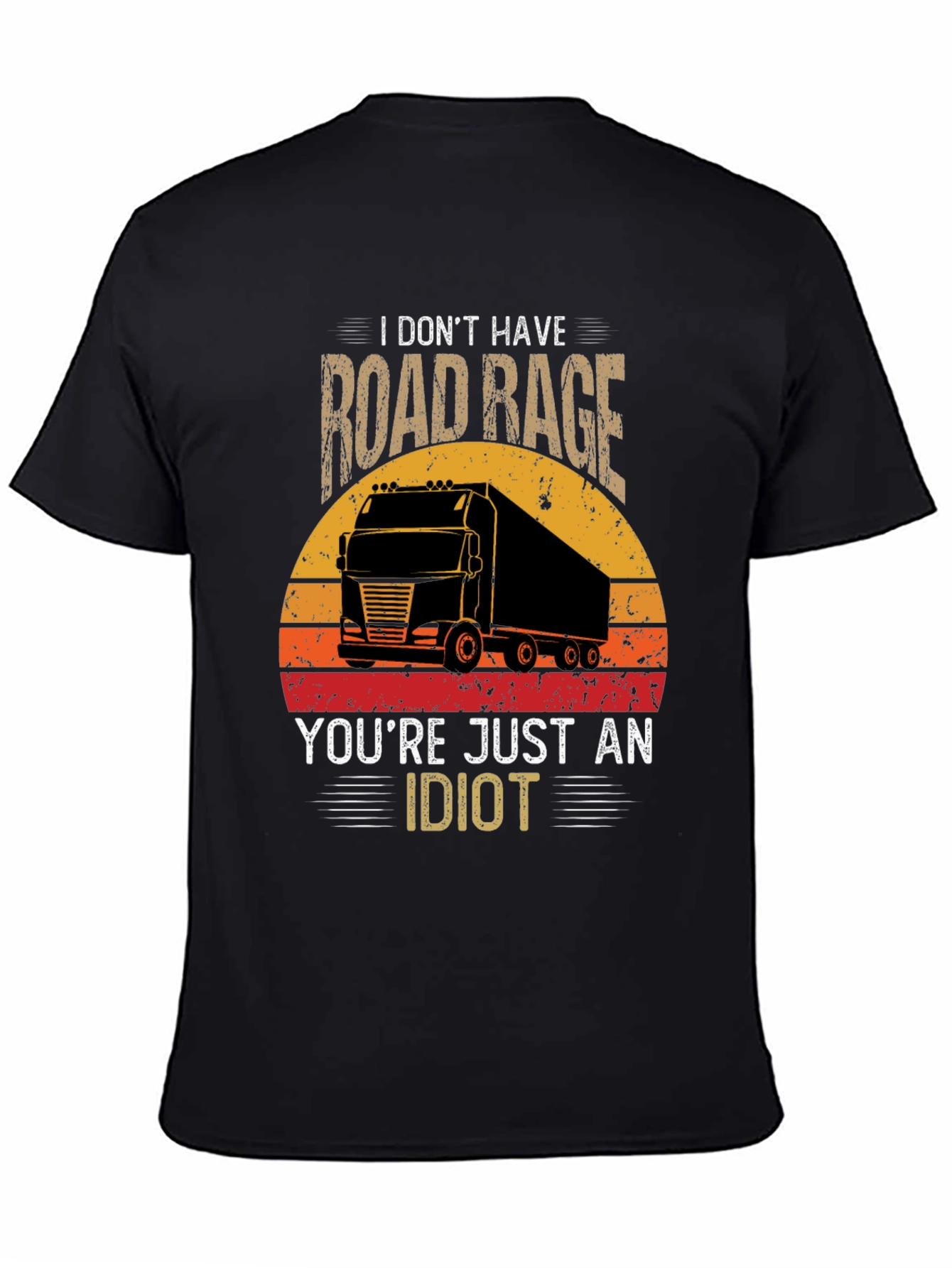 Black Road Rage Trucker T-Shirt - Funny Graphic Tee view 4