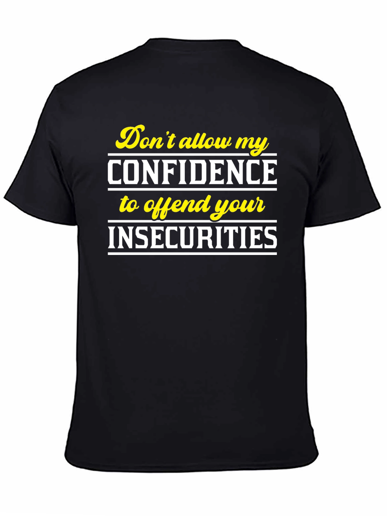 Black Confidence Slogan Graphic Tee - Black view 4
