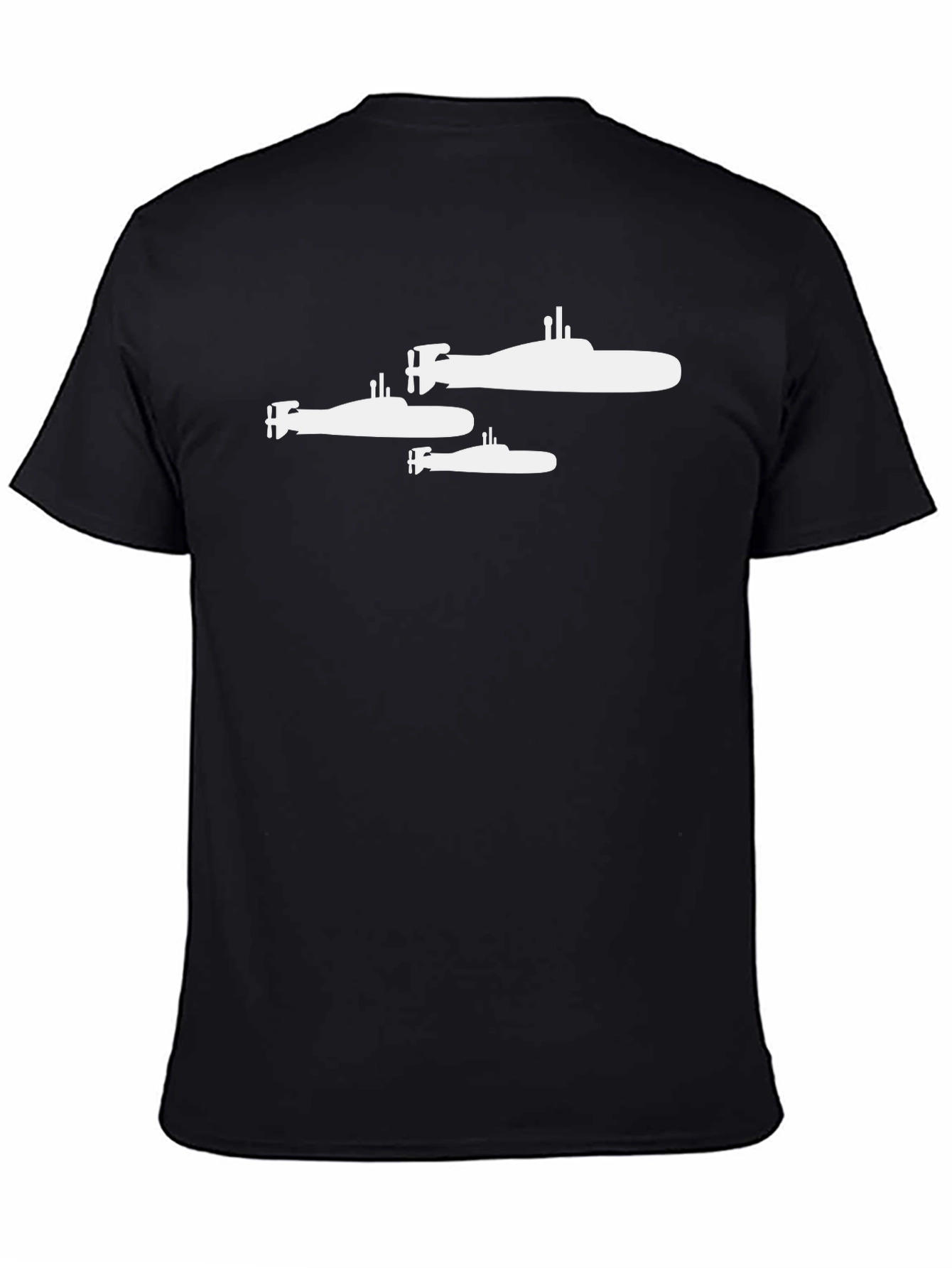 Black Submarine Trio Graphic Tee - Black Cotton T-Shirt view 4